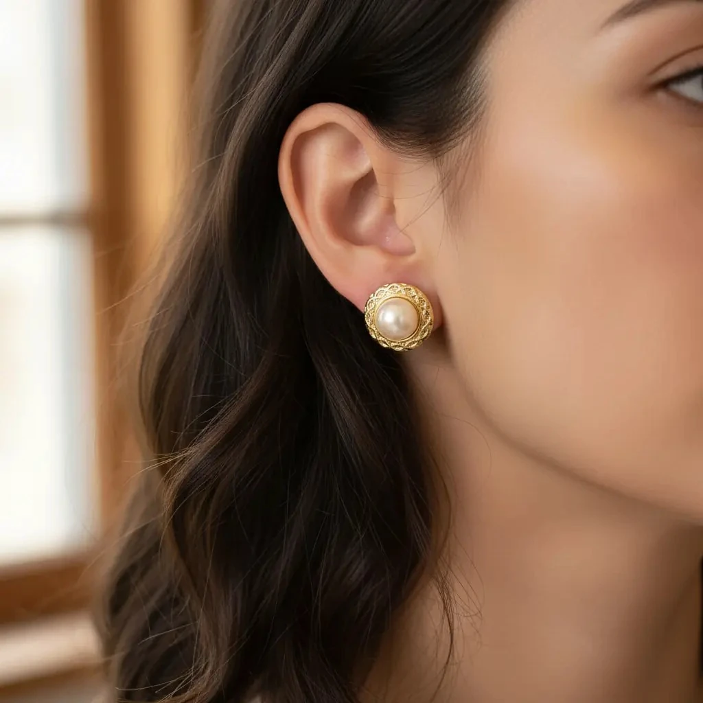 Vathe Femrash Çeliku M19 Stainless Steel Ngjyre Gold Women Earrings