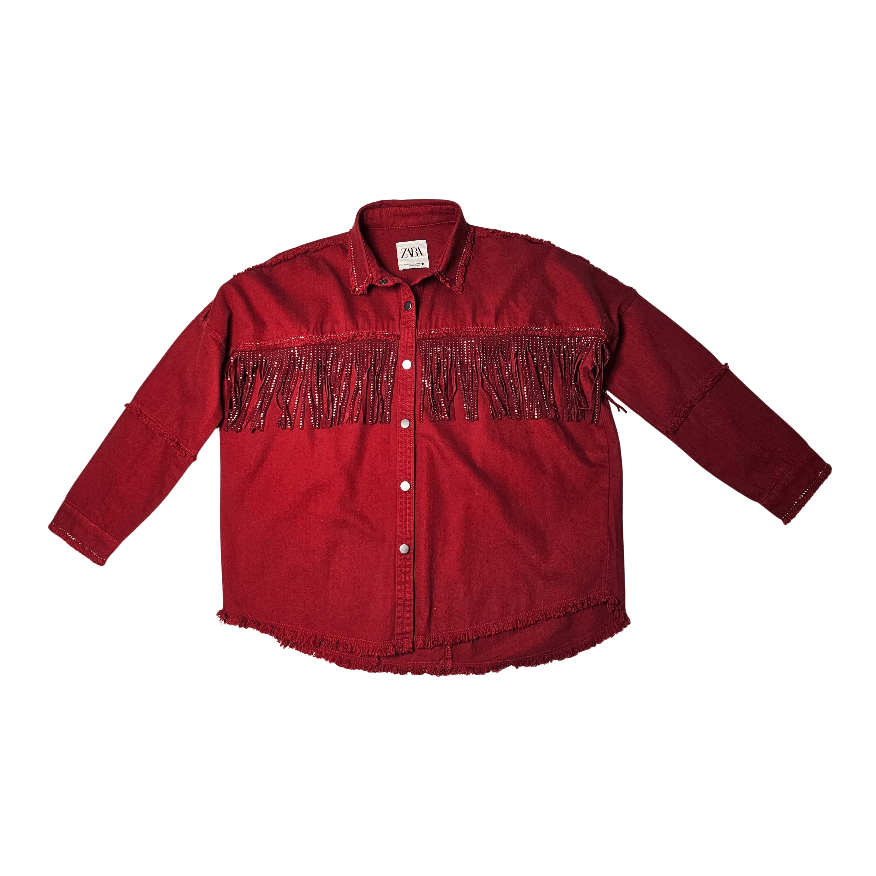 Kemishe Femrash Zara Ngjyre Vishnje me Dizajn me Gure Womens Shirt