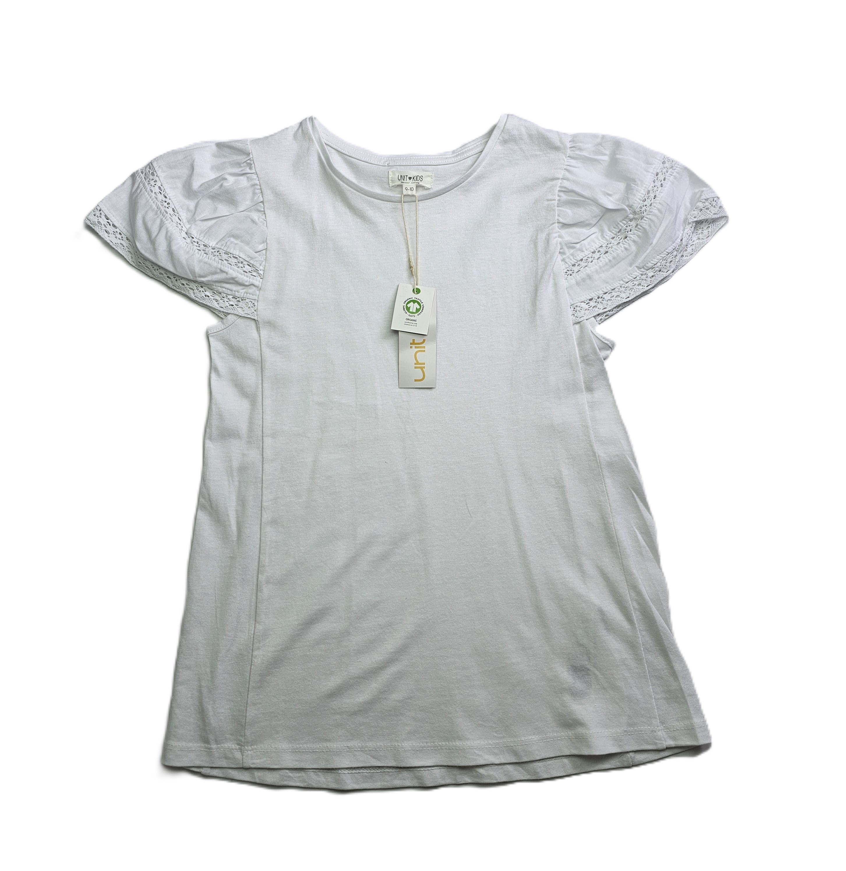T-Shirt Femijesh Ngjyre e Bardhe me Detaj Dantelle tek Krahet Outlet