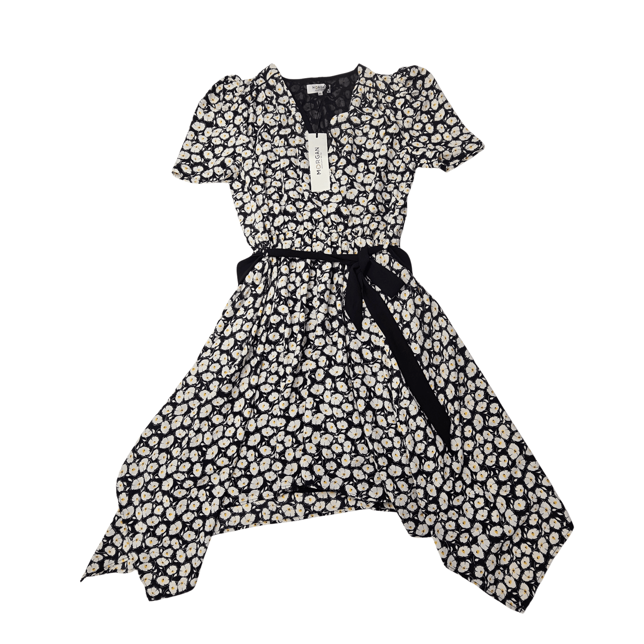 Fustan Femrash Morgan Ngjyre i Zi me Lule te Bardha Outlet Dress