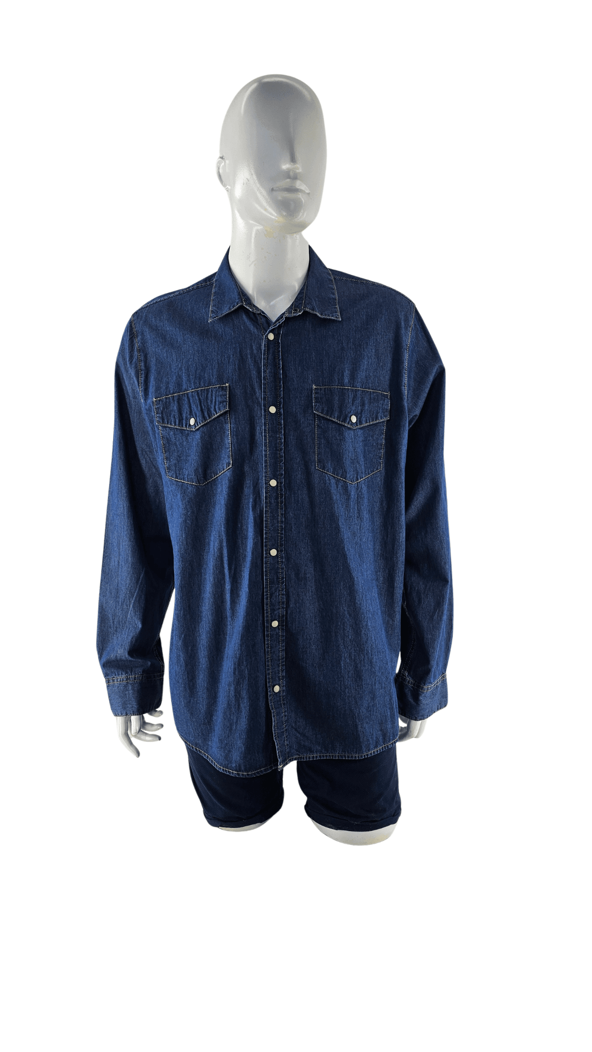 Kemishe Xhins Meshkujsh Livergy Ngjyre Blu S.Hand Shirt