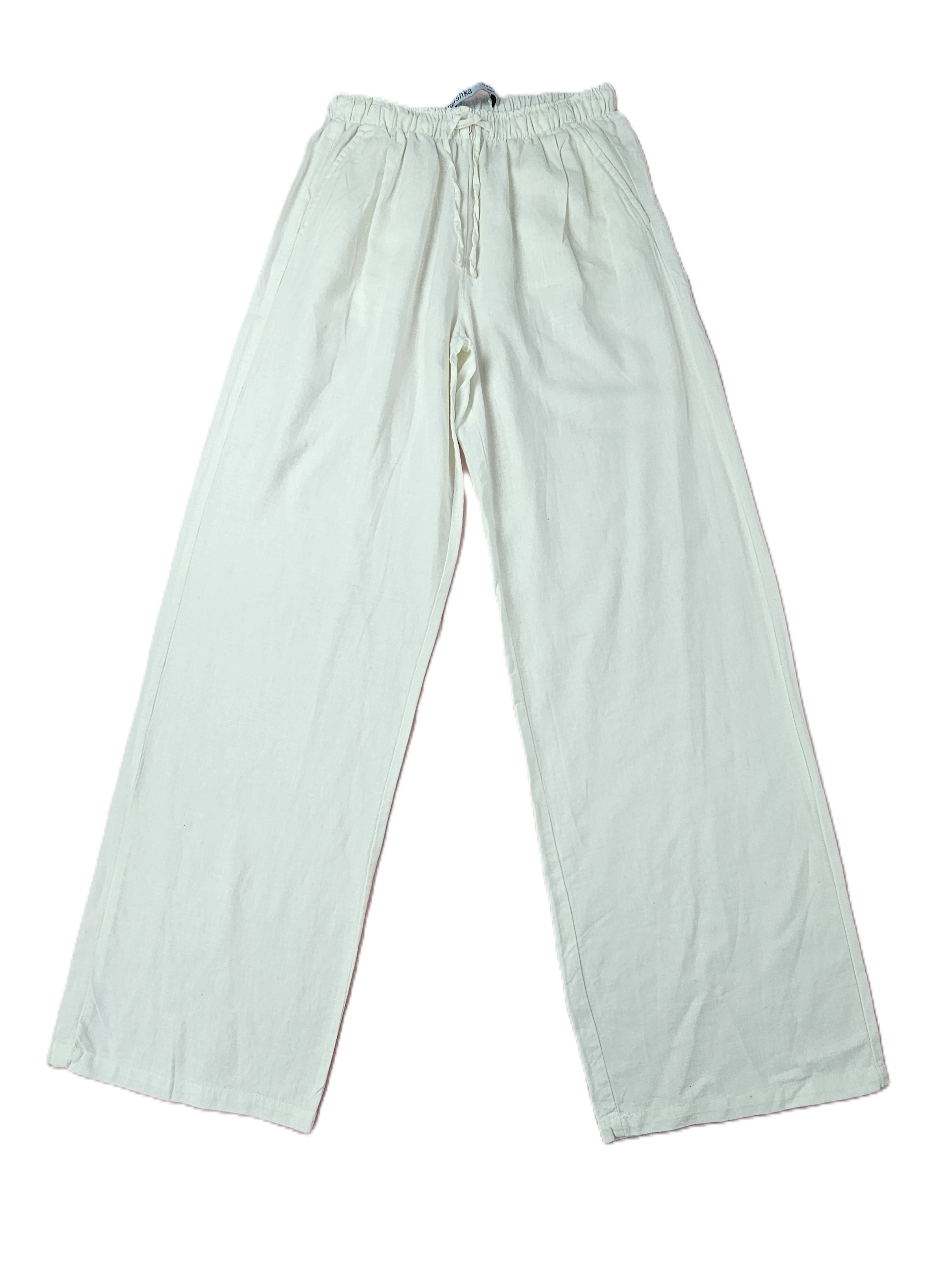 Pantallona Bershka Lino Te Bardha S.Hand