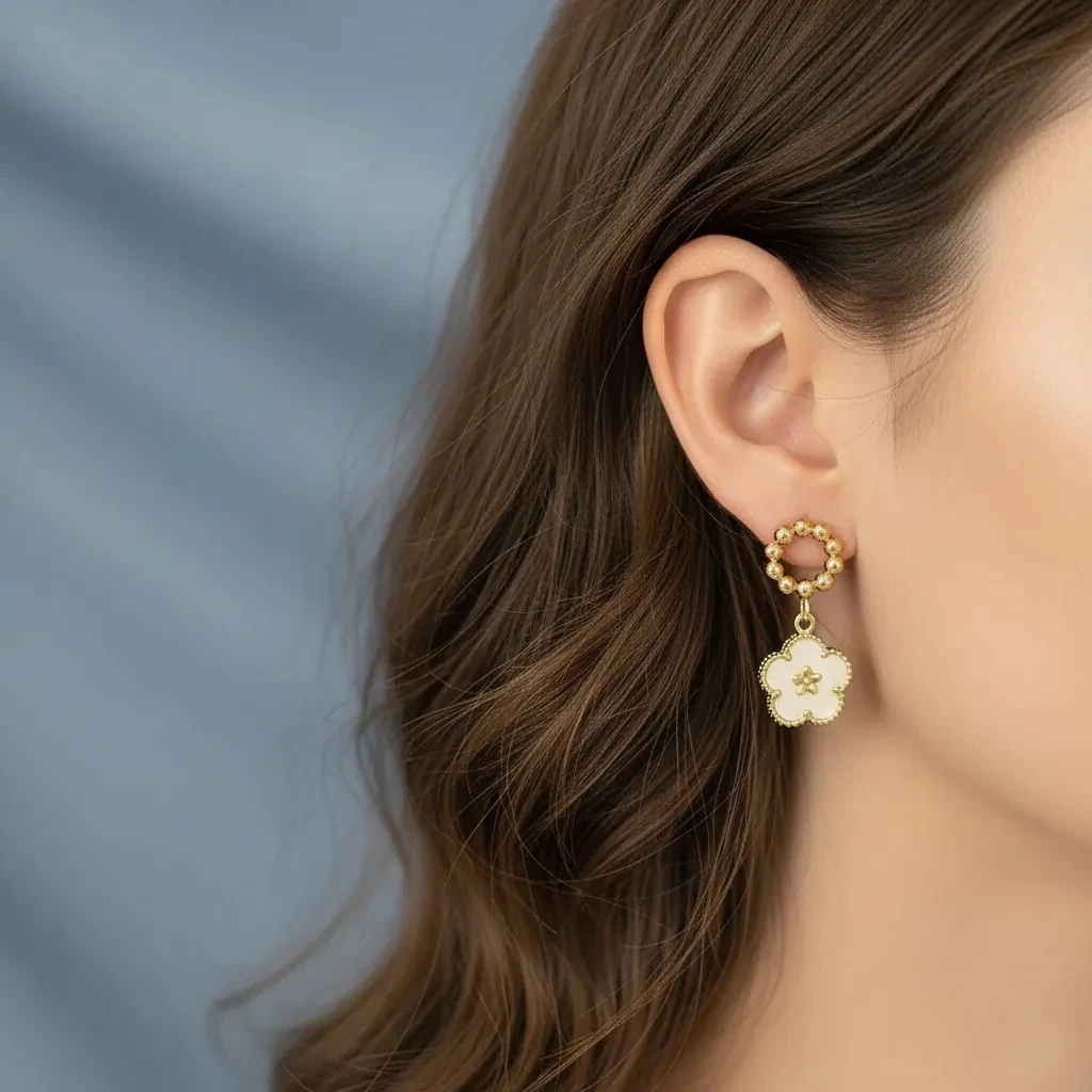 Vathe Femrash Çeliku M39 Stainless Steel Ngjyre Gold Women Earrings