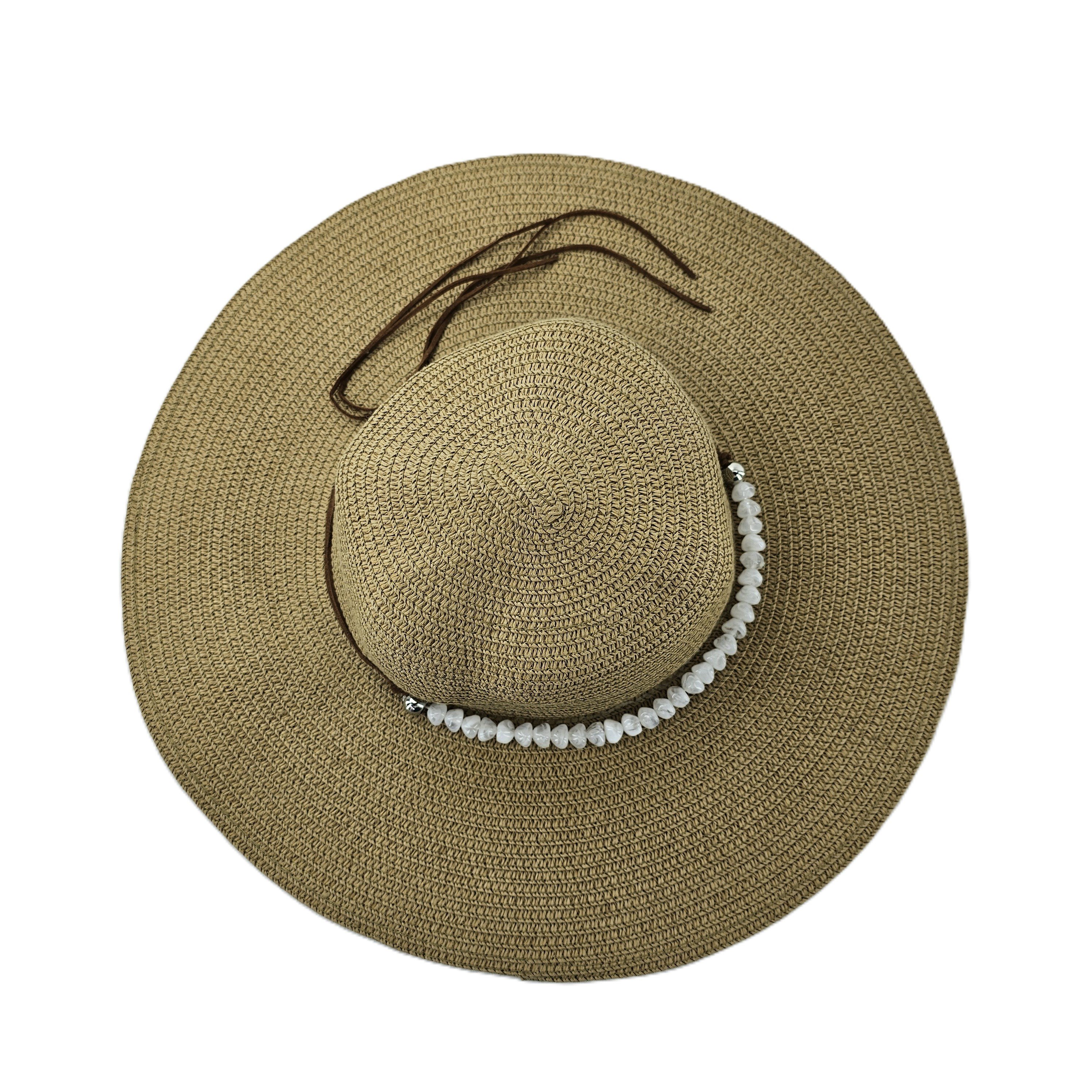 Kapele Plazhi Femrash Kashte me Dizajn Rruaze S.Hand/Beach Hat