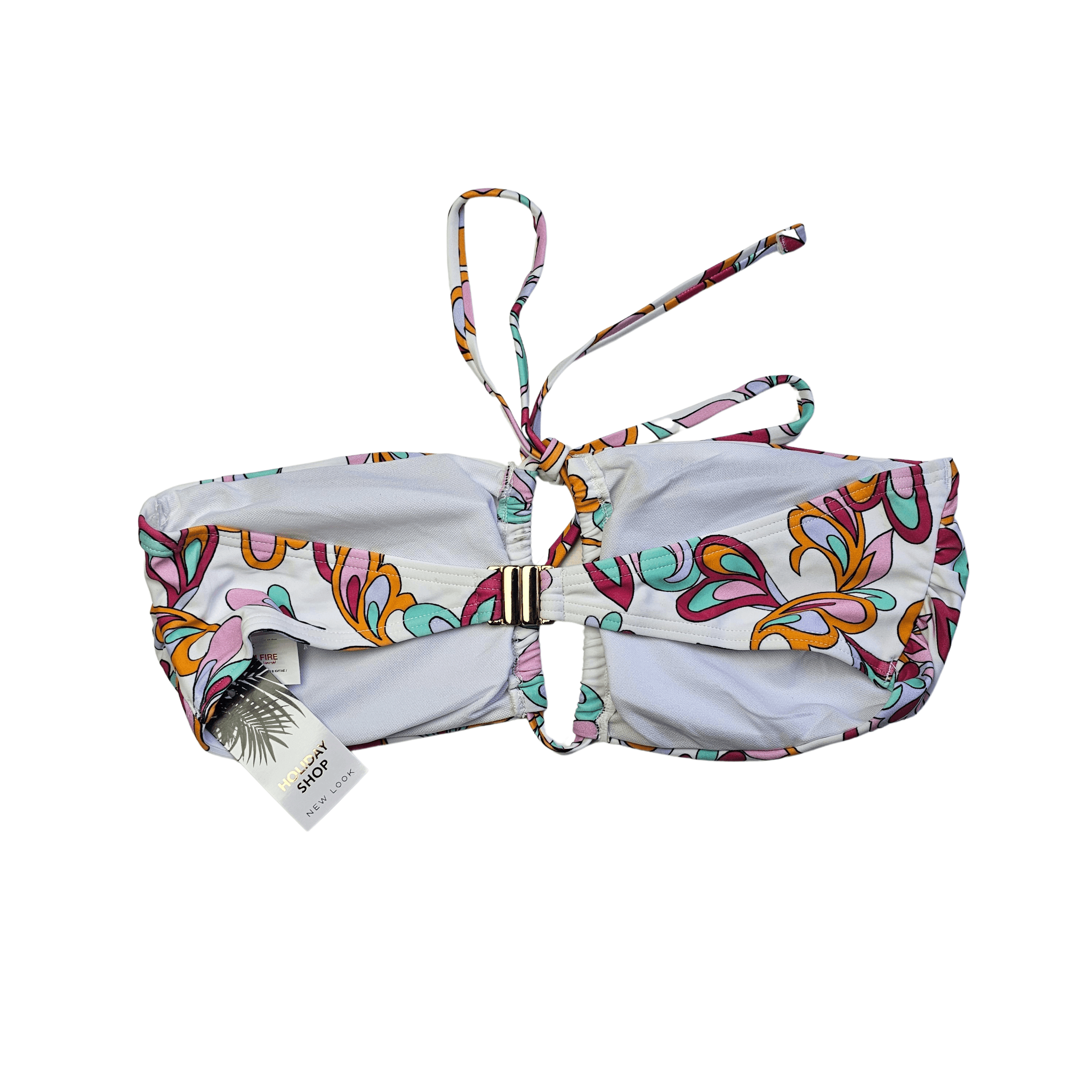 Rroba Banjo Recipeta New Look Ngjyre te Bardha me Dizajn Shumengjyresh Outlet/Beach Swimwear