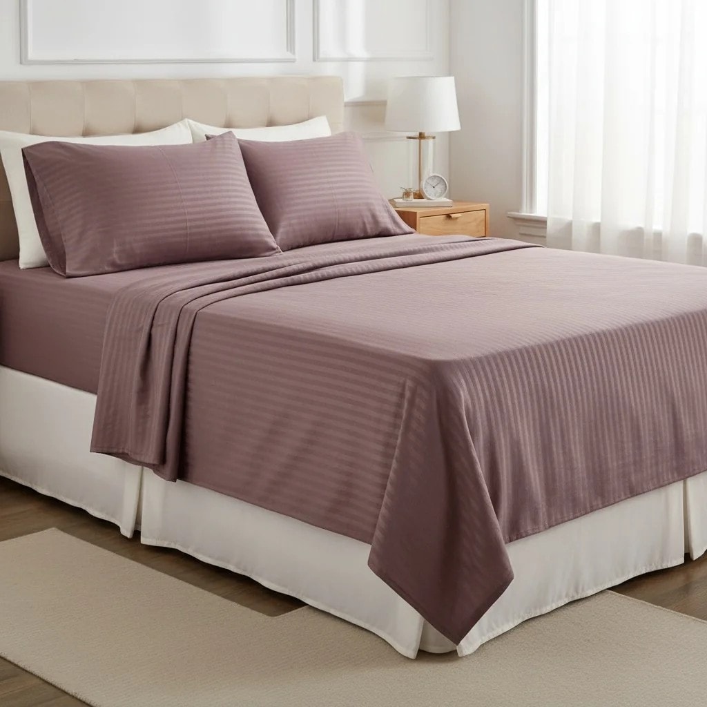 Set Carcafi Ngjyre Uthull me Vija Superdopio 180x200cm Outlet Bed Sheet Set King Size