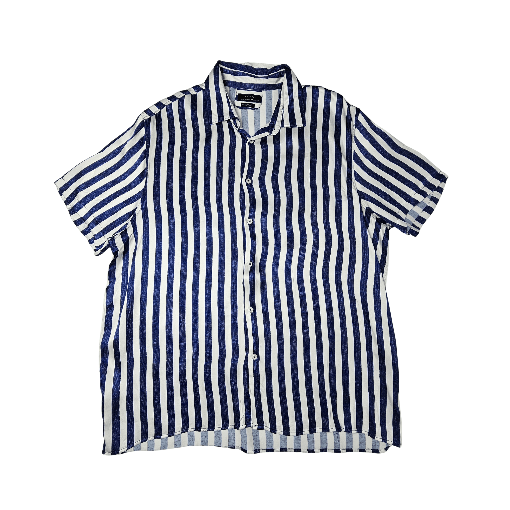 Kemishe Meshkujsh Zara Dizajn me Vija Ngjyre Blu te Erreta S.Hand