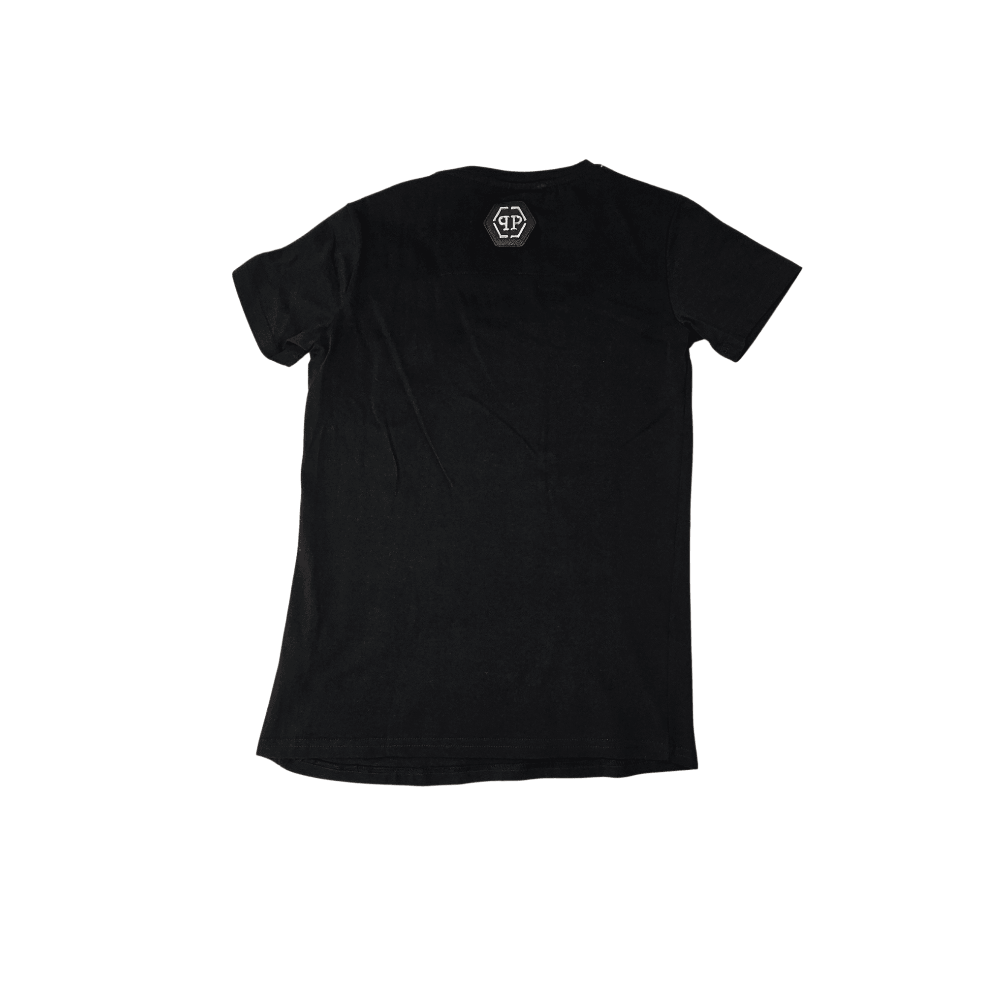 T-Shirt Meshkujsh Philip Plein Paris Ngjyre e Zeze me Dizajn me Gure S.Hand
