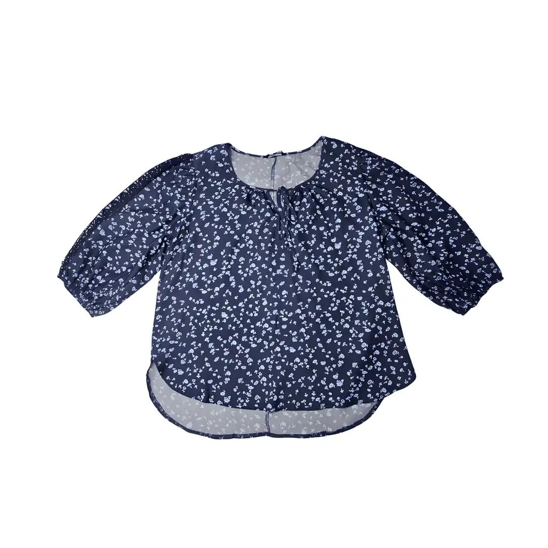 Bluze Femrash Ngjyre Blu e Erret me Lule Outlet  Womens Blouse