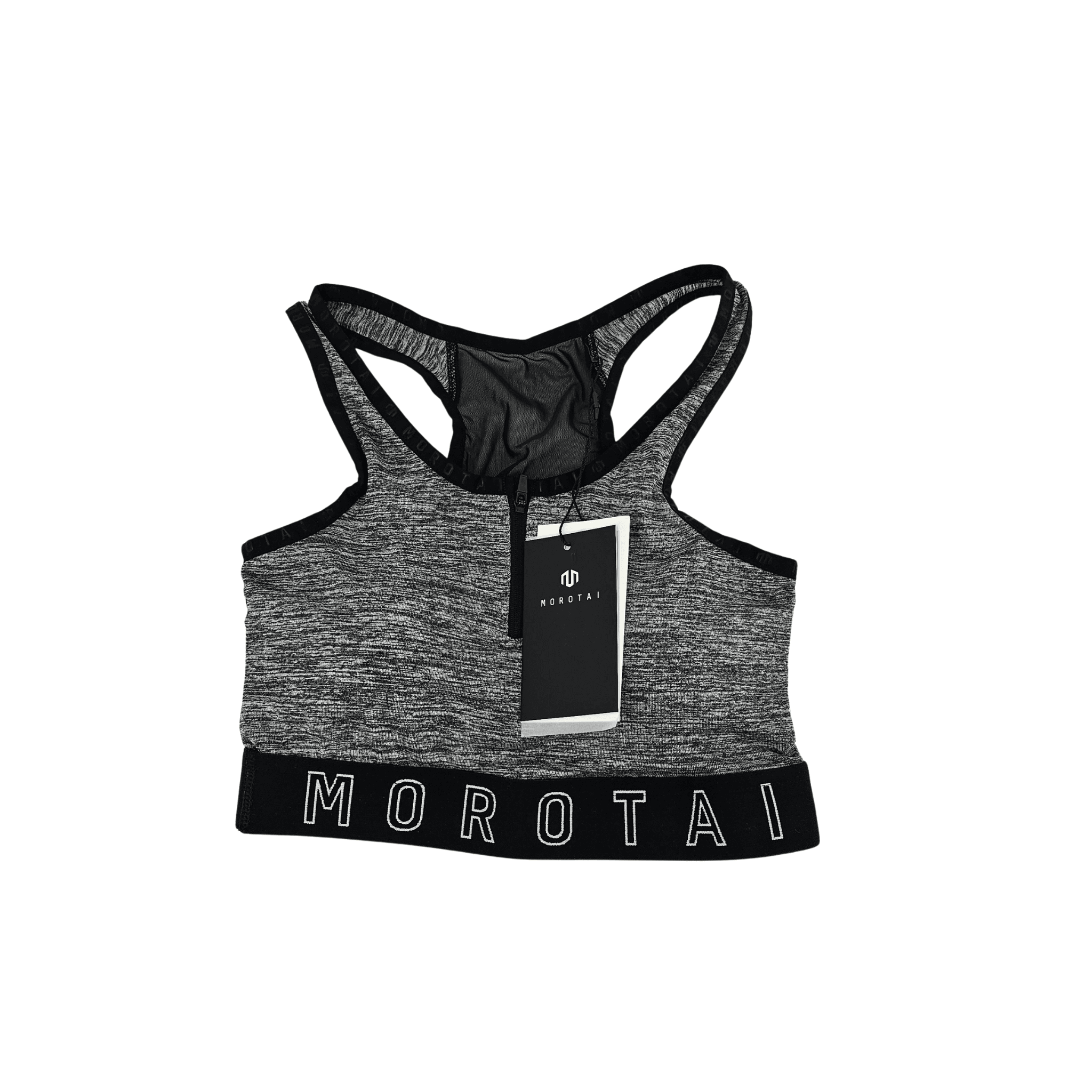 Fitness Crop Top Morotai Ngjyre Gri e Erret me te Zeze Outlet