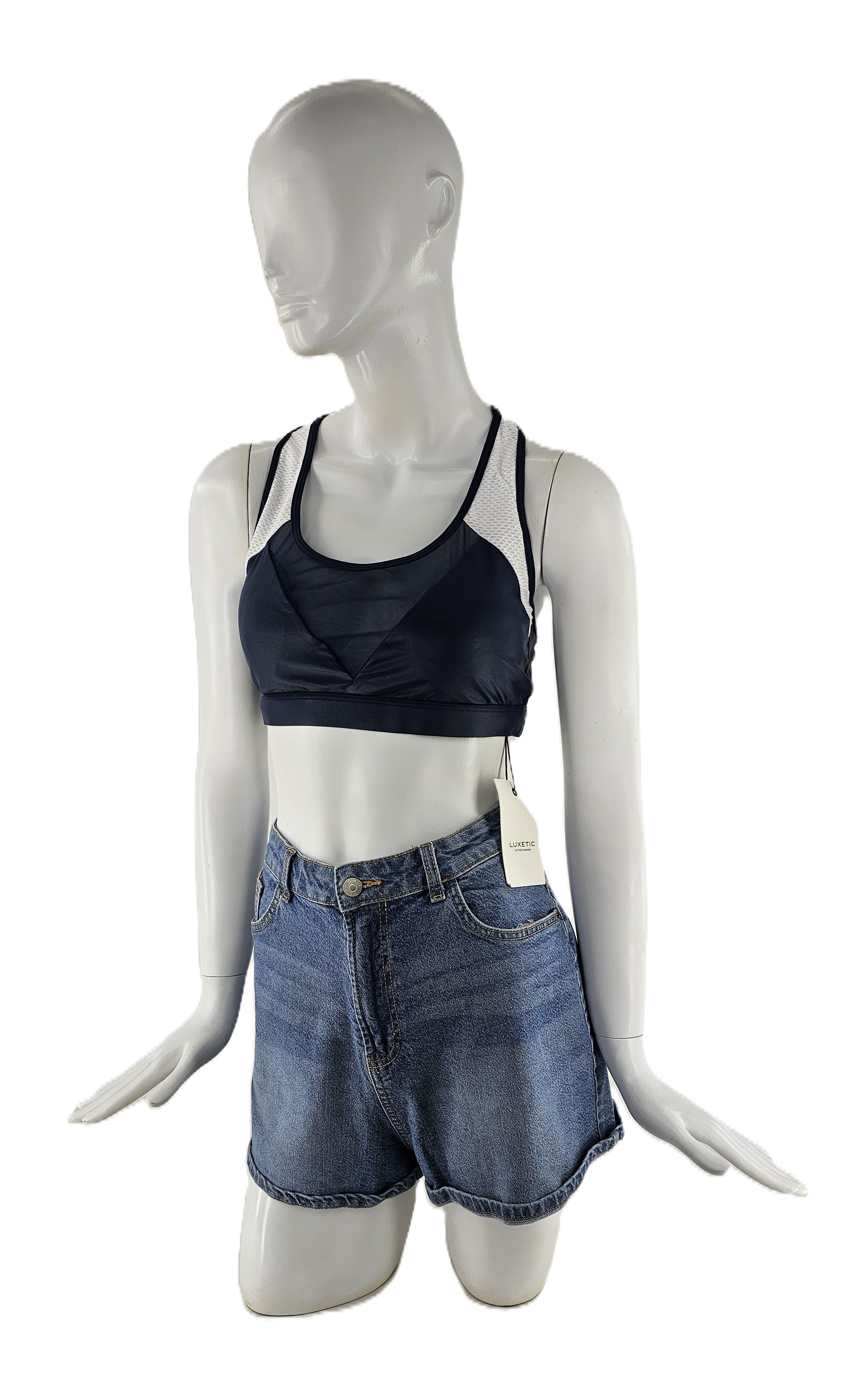 Fitnes Sportiv Luxetic Ngjyre Blu e Erret me Dizajn te Bardhe Outlet/Fitness Sport