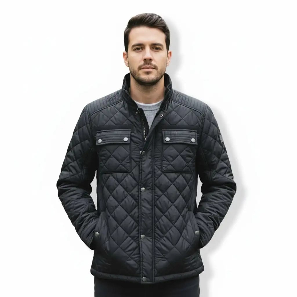 Xhup Meshkujsh Tom Tailor Ngjyre i Zi S.Hand Mens Coat