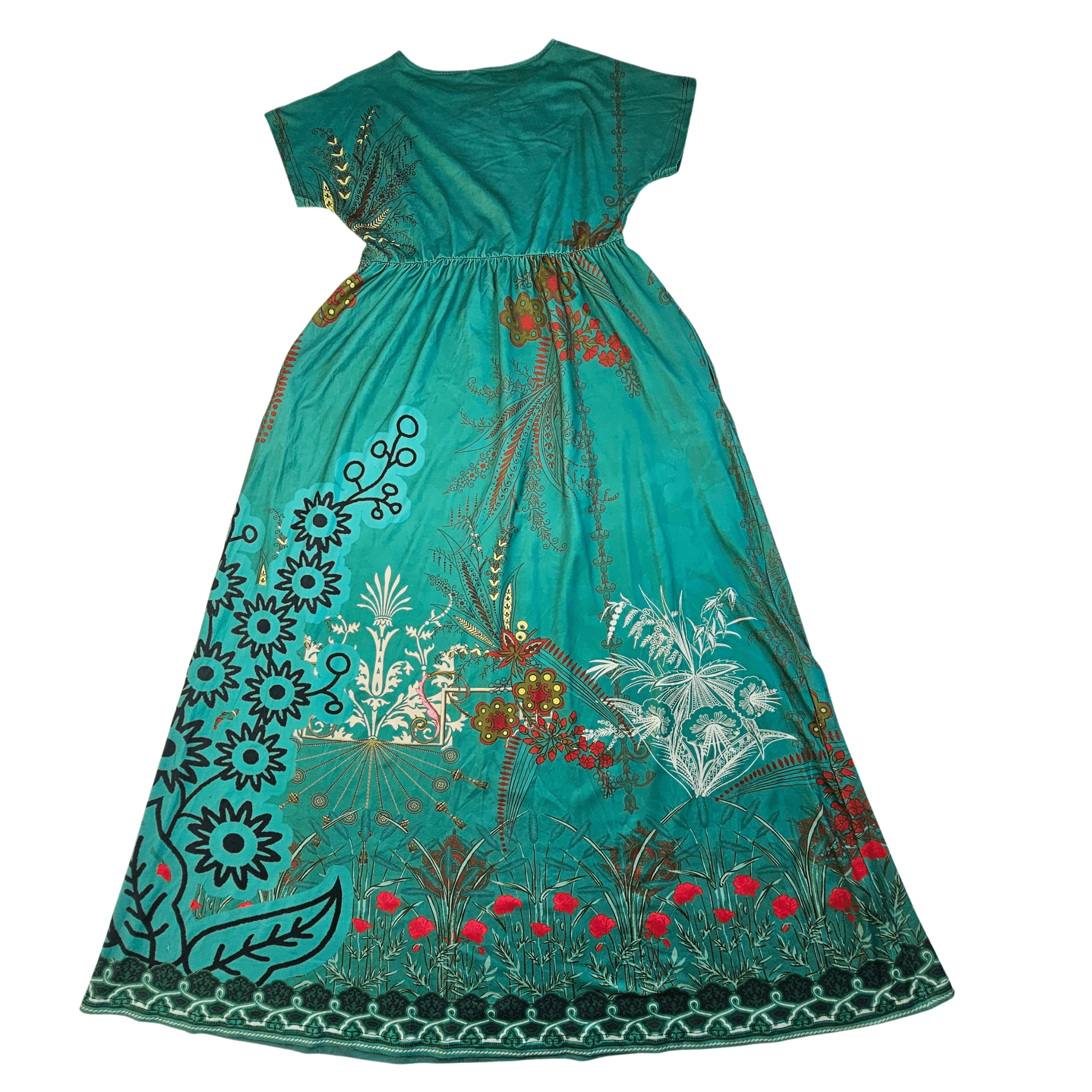 Fustan Femrash Ngjyre jeshil me Dizajn Abstrakt Outlet/Dress