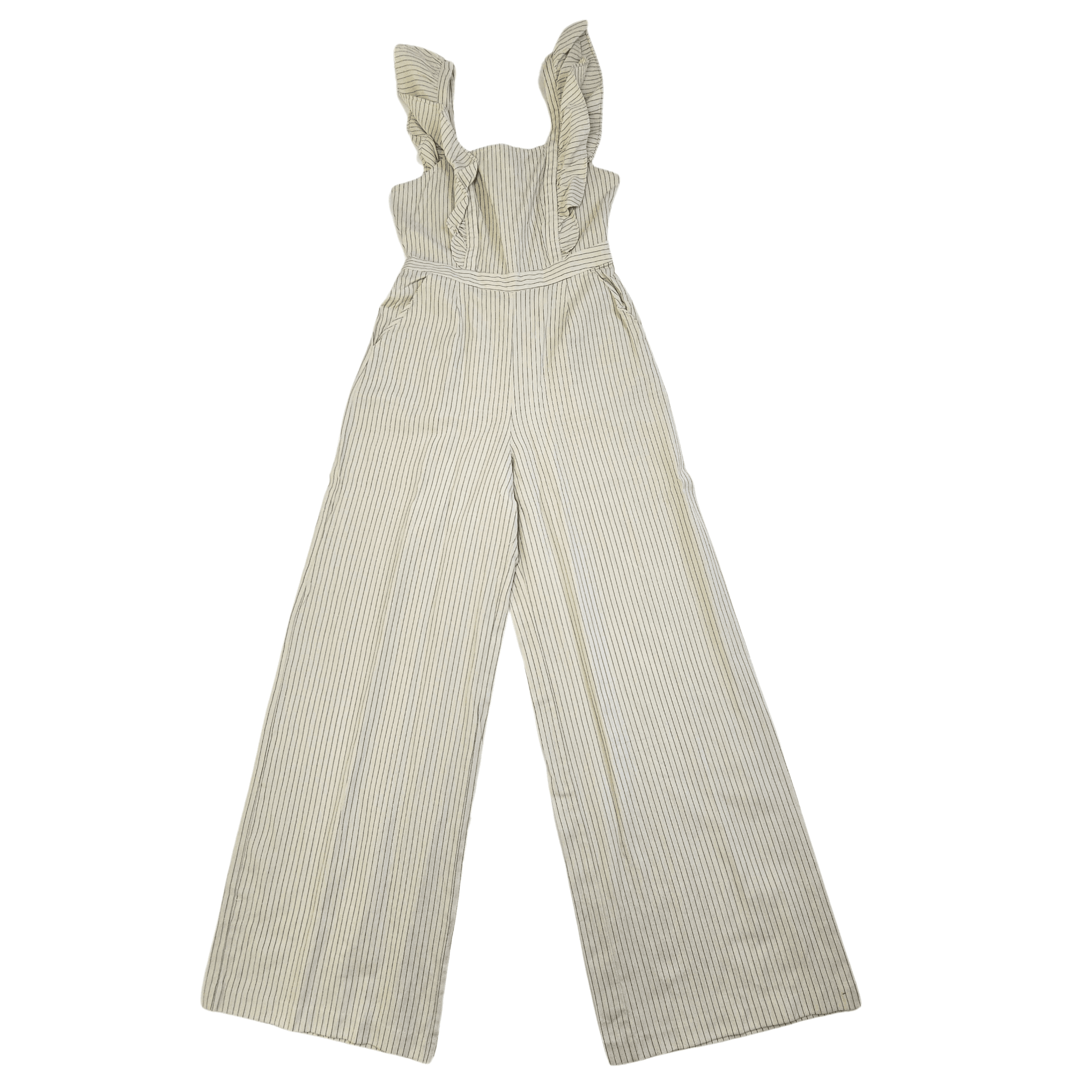 Paliceta Femrash Ngjyre Bezhe e Hapur me Vija te Zeza S.Hand/Jumpsuit