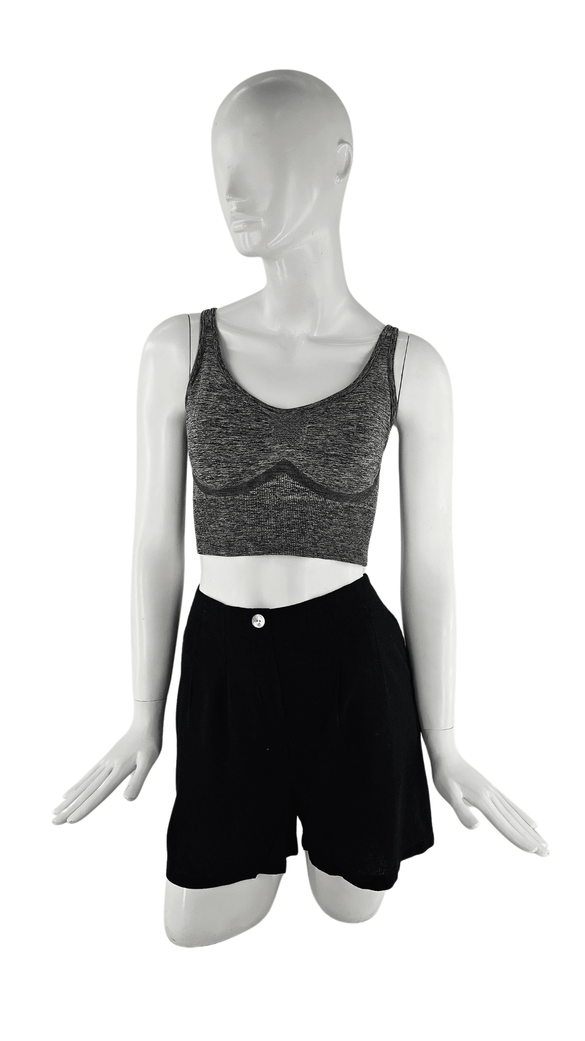 Fitnes Sportiv Crop Top Ngjyre Gri S.Hand/Fitness