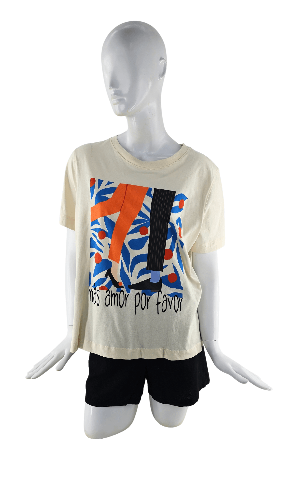 Bluze Femrash C&A Ngjyre Bezhe e Hapur me Dizajn Abstrakt Outlet/T-Shirt