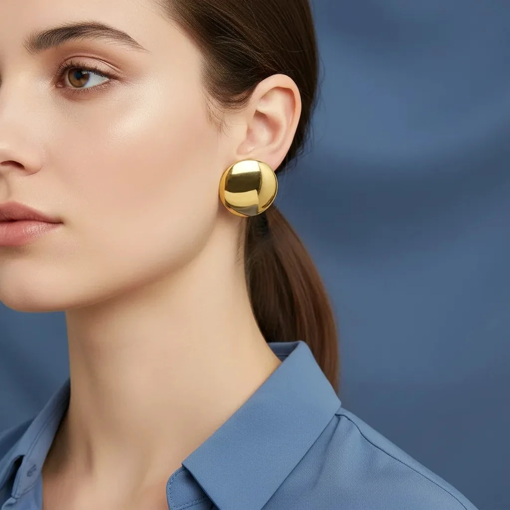 Vathe Femrash Çeliku M42 Stainless Steel Ngjyre Gold  Women Earrings