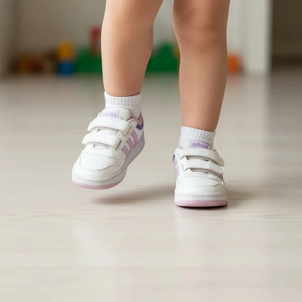 Atlete Femijesh Adidas Ngjyre te Bardha me Dizajn Lejla S.Hand Children's Shoes