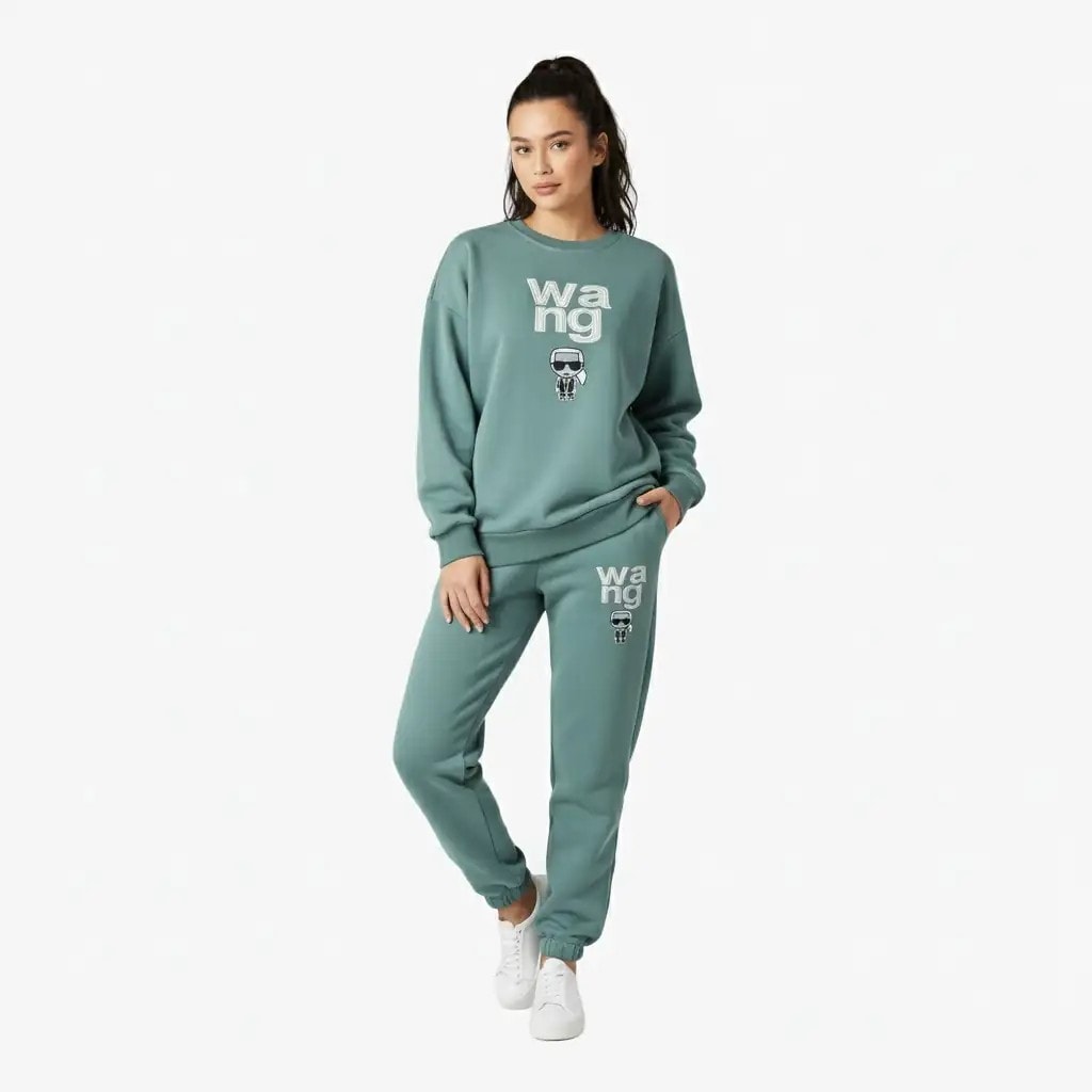Kostum Sportiv Femrash Outlet Women's Sweatsuit Set  - Green
