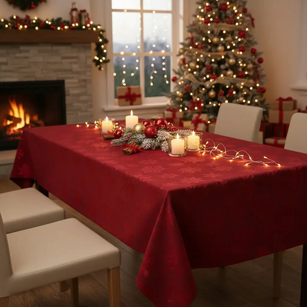 Mbulese Tavoline me Motive Festive 1.65x2.15m S.Hand Christmas Themed