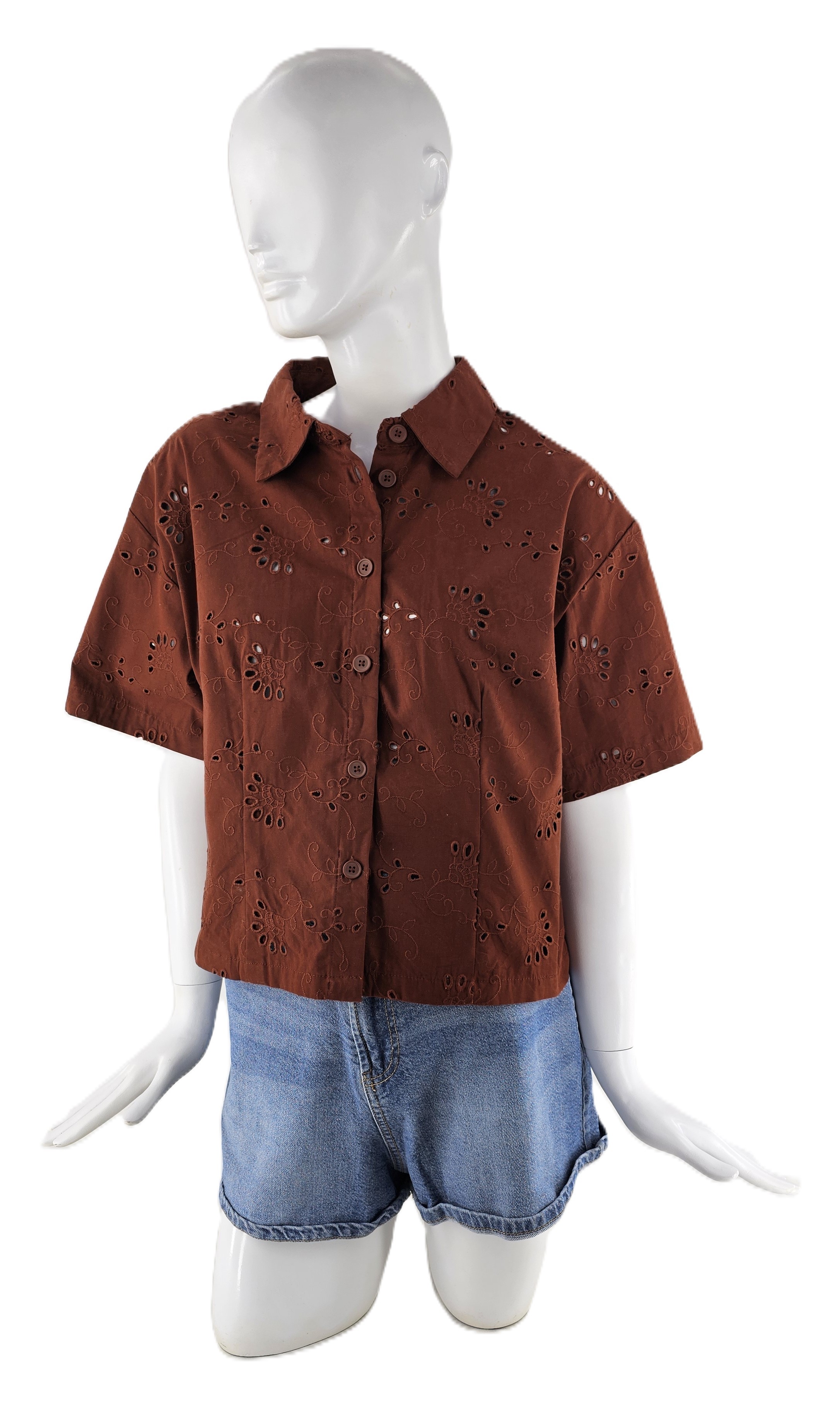Kemishe Femrash Ngjyre Kafe Outlet/Shirt