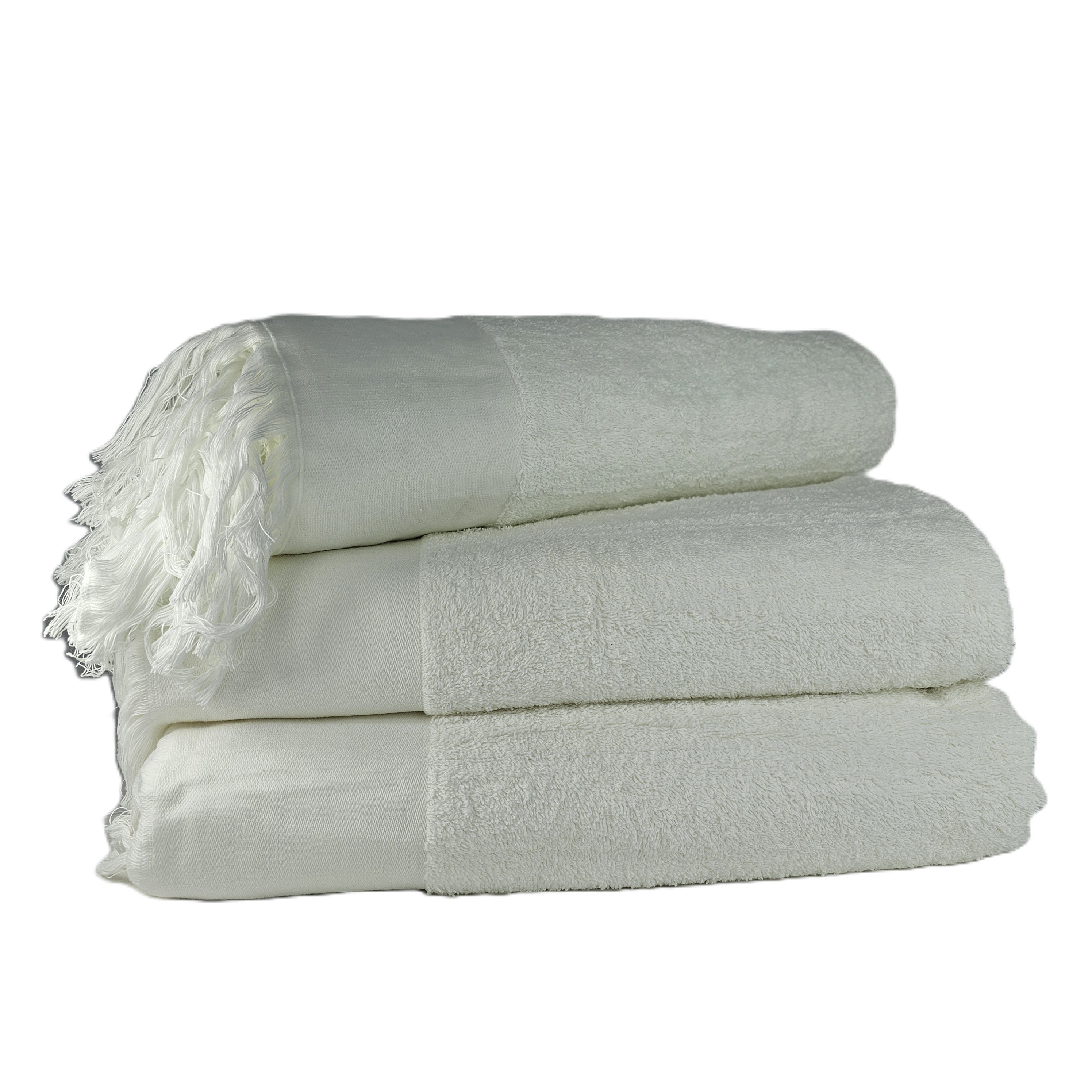 Peshqir Banje Trupi I Bardhe Me Dizajn Me Fije Anash 1 Cope  100x150 cm 760 gr 