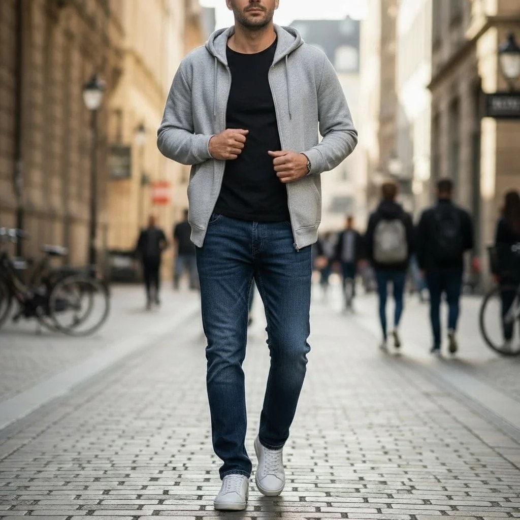 Pantallona Xhins Meshkujsh Mustang Outlet Ngjyre Blu te Erreta Jeans