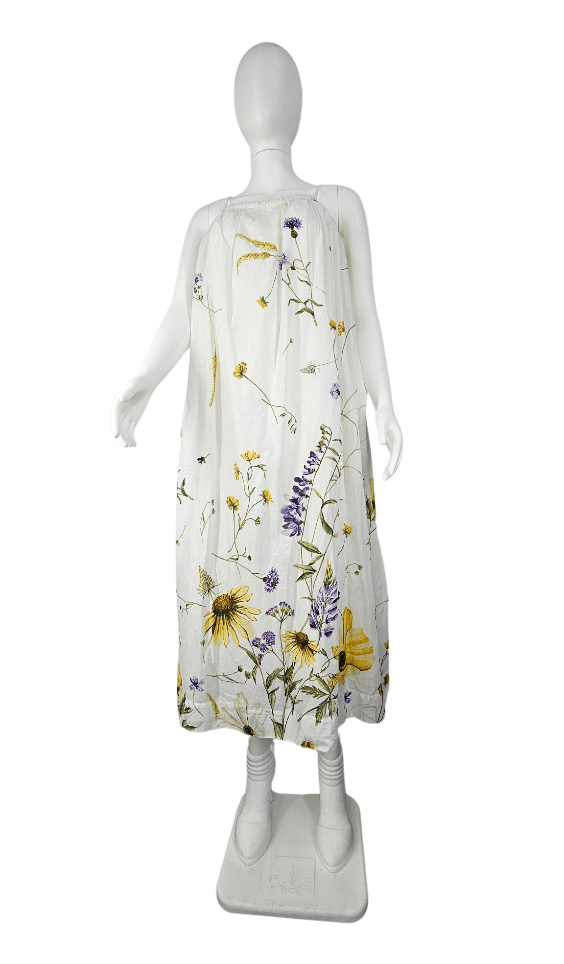 Fustan Femrash H&M Ngjyre i Bardhe me Lule Lejla dhe Portokalli S.Hand/Dress