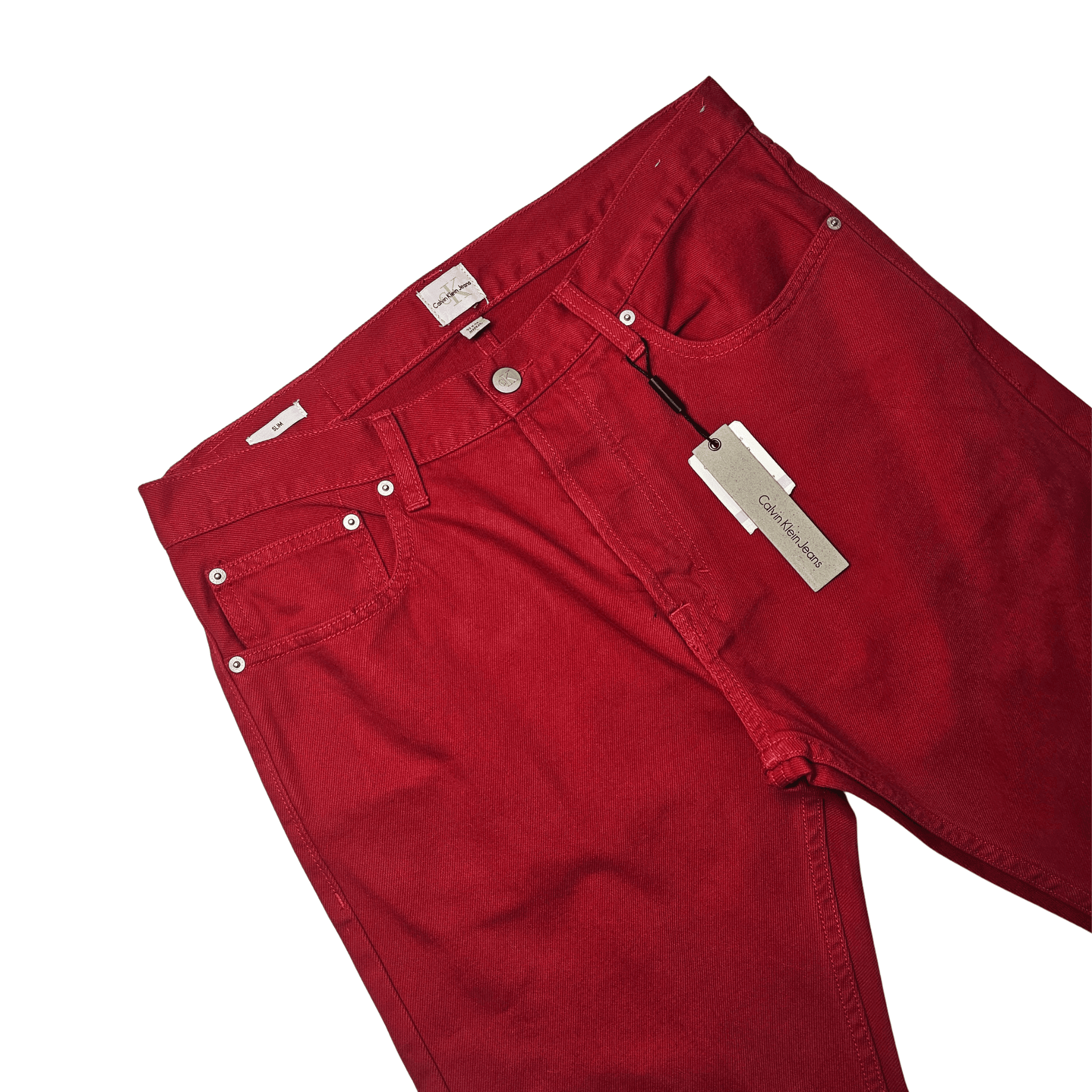 Pantallona Xhins Meshkujsh Calvin Klein Outlet Ngjyre te Kuqe Jeans