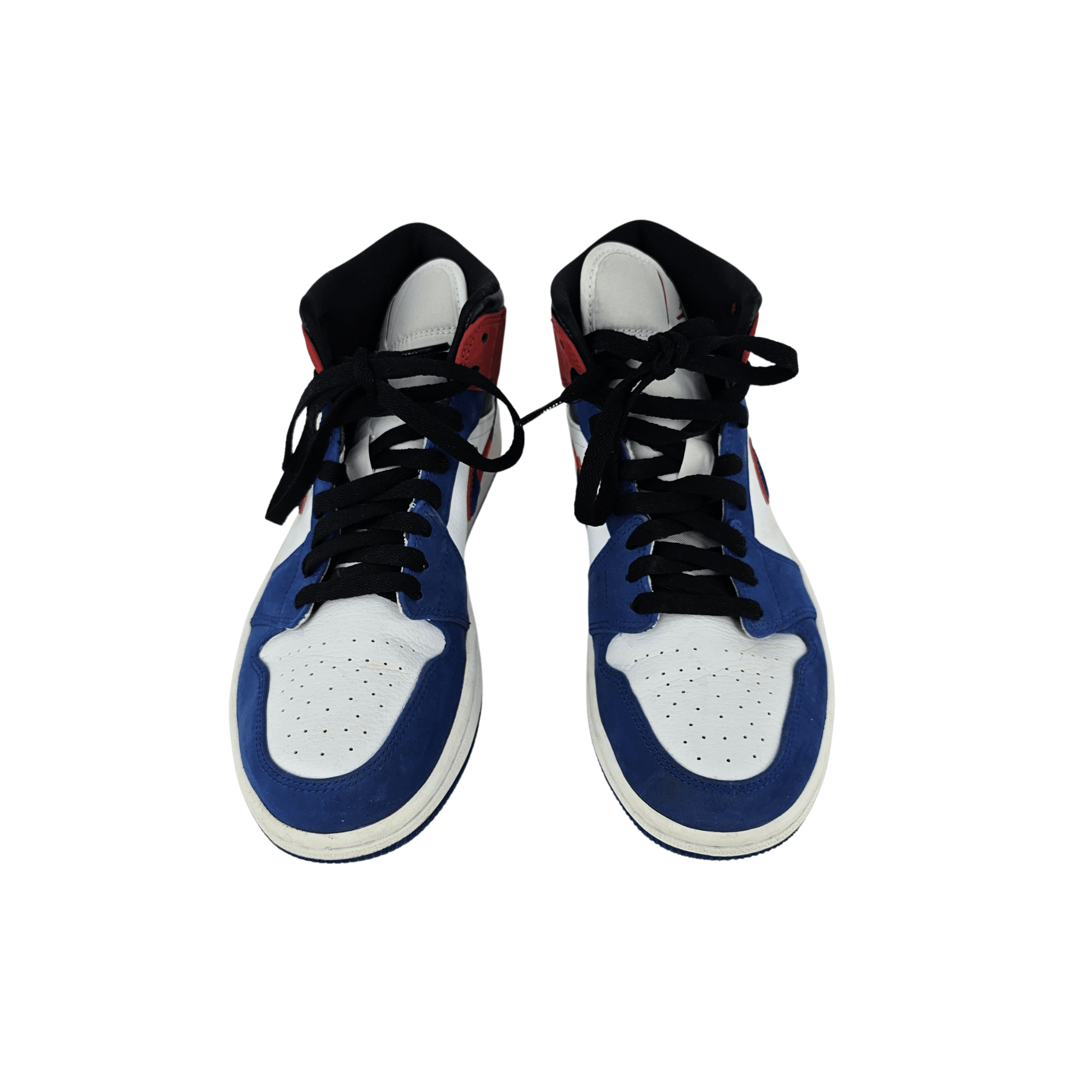 Atlete  Meshkujsh Air Jordan Ngjyre te bardha me Dizajn Blu dhe te Kuq/Trainers