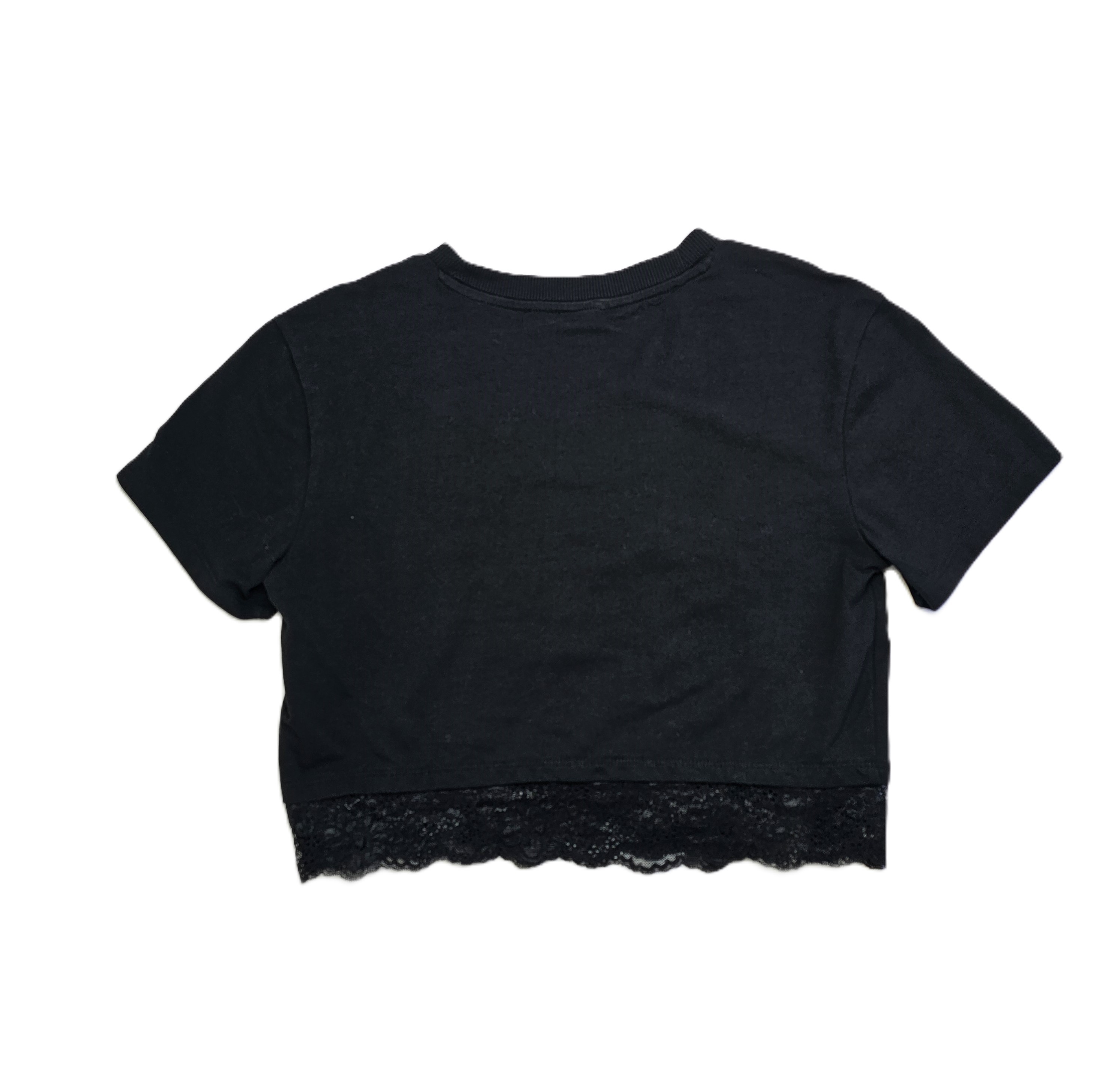 Bluze Femrash Crop Top Ngjyre e Zeze me Detaj Dantelle S.Hand