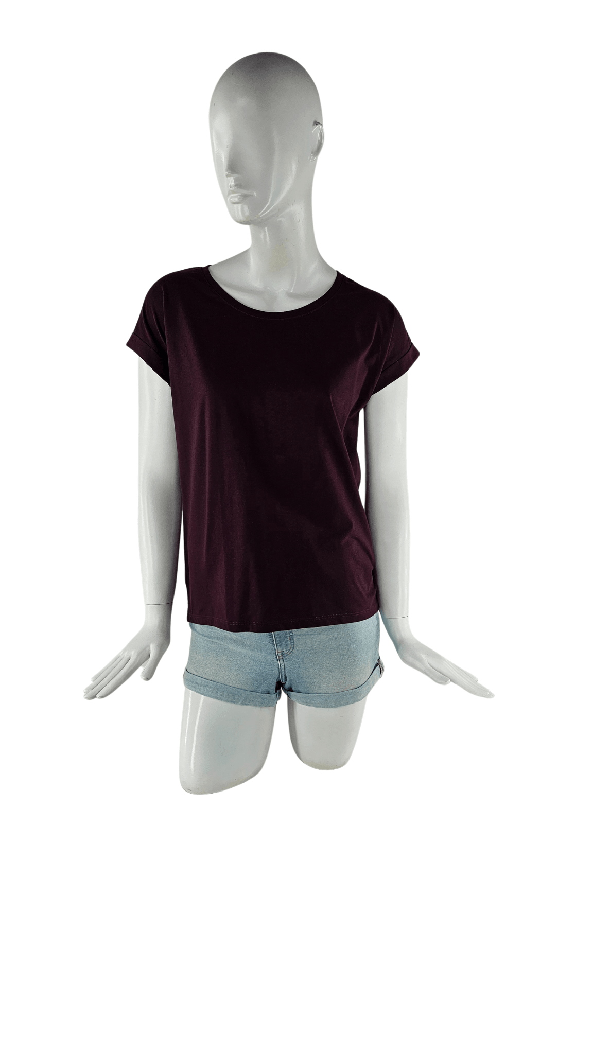 T-Shirt Femrash Vila Clothes ngjyre Vishnje Outlet T-Shirt
