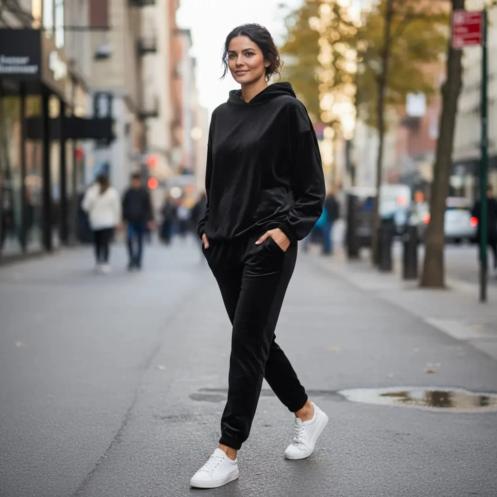 Kostum Femrash Velvet Ngjyri i Zi Outlet