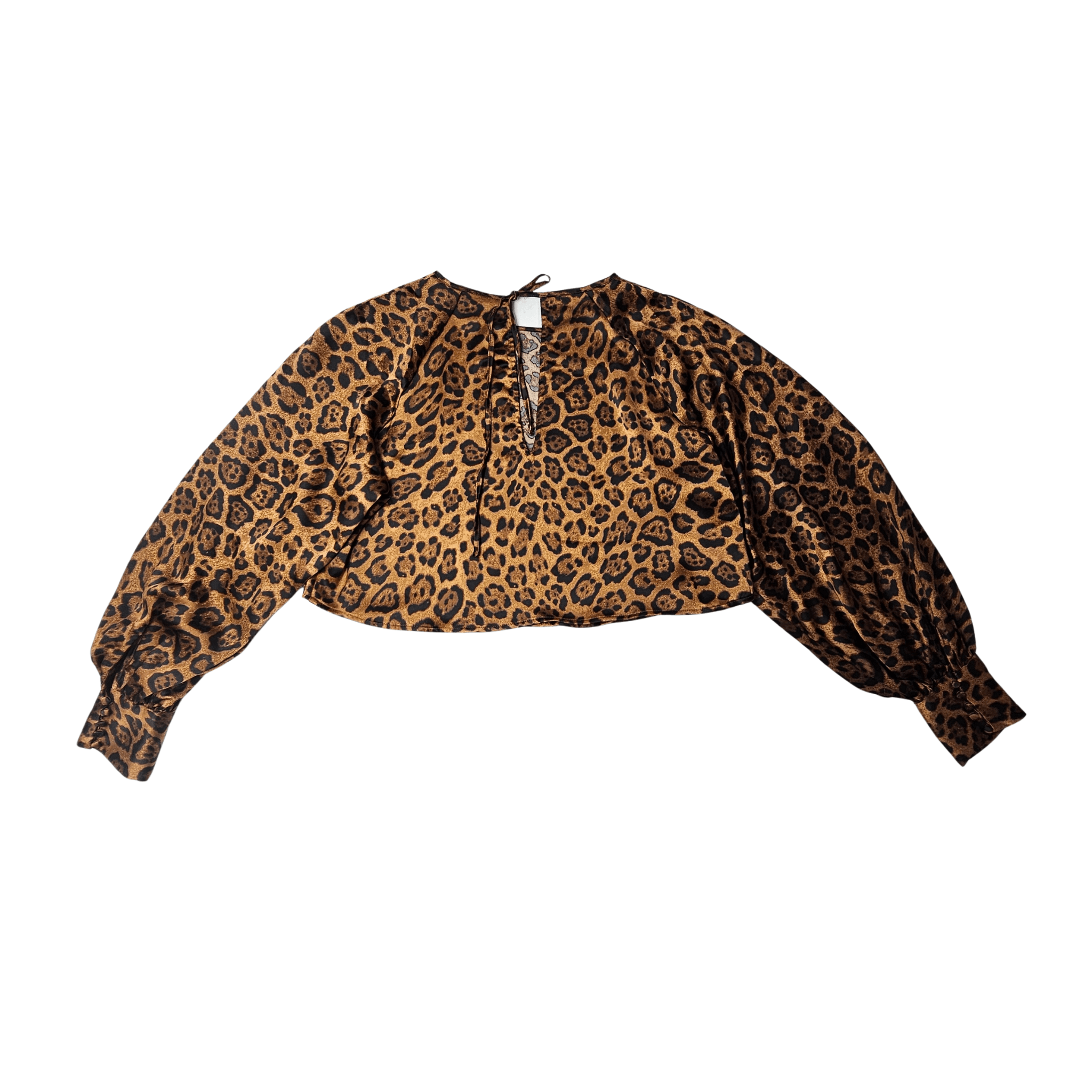 Bluze Femrash H&M Dizajn Leopard S.Hand Women Crop Top Blouse