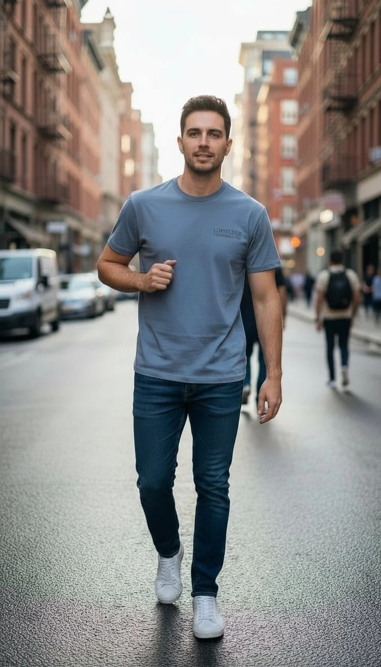 T-Shirt Meshkujsh Active Ngjyre Blu e Erret Outlet