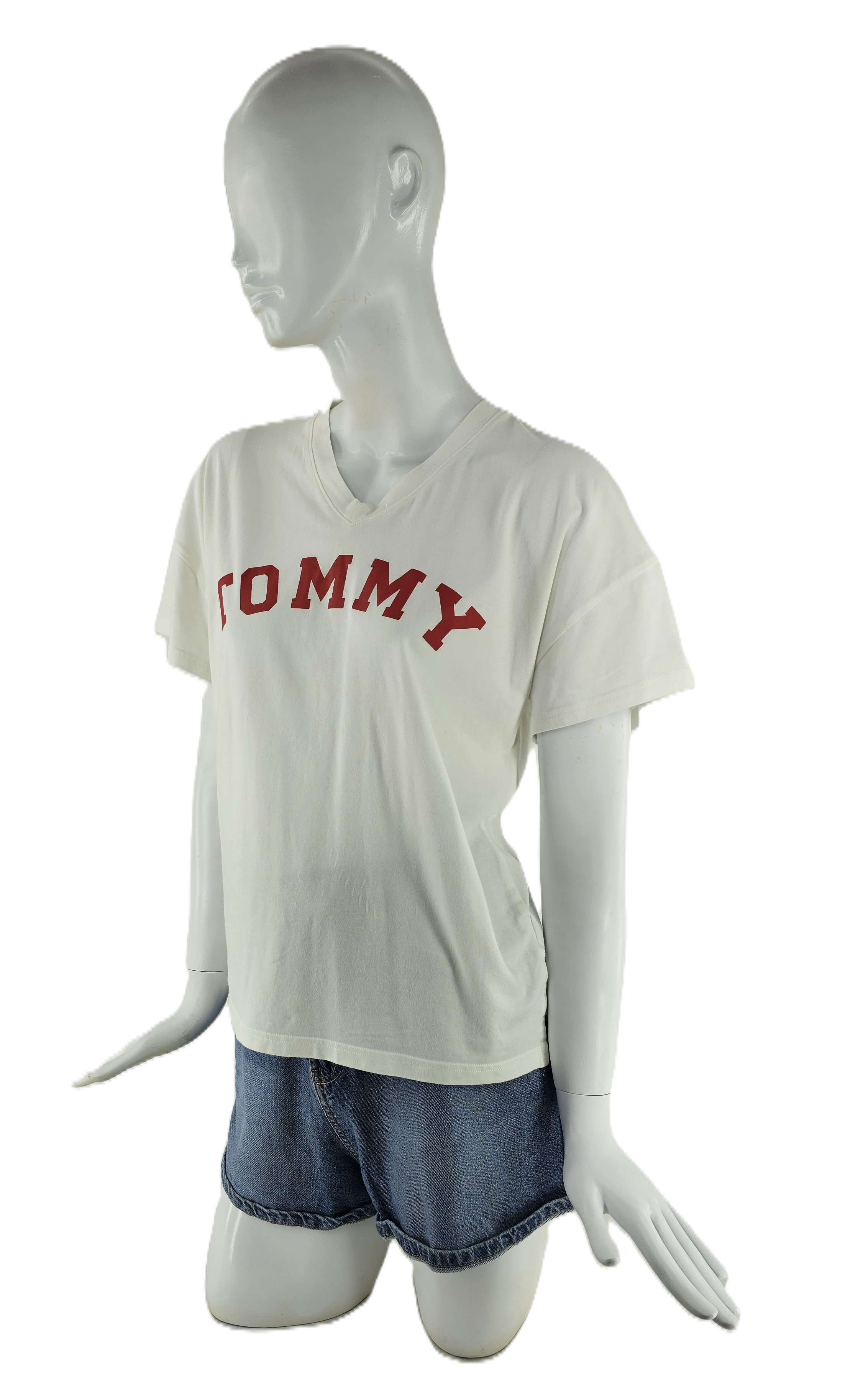 Bluze Femrash Tommy Hilfigher Ngjyre e Bardhe me Dizajn te Kuq S.Hand/Shirt