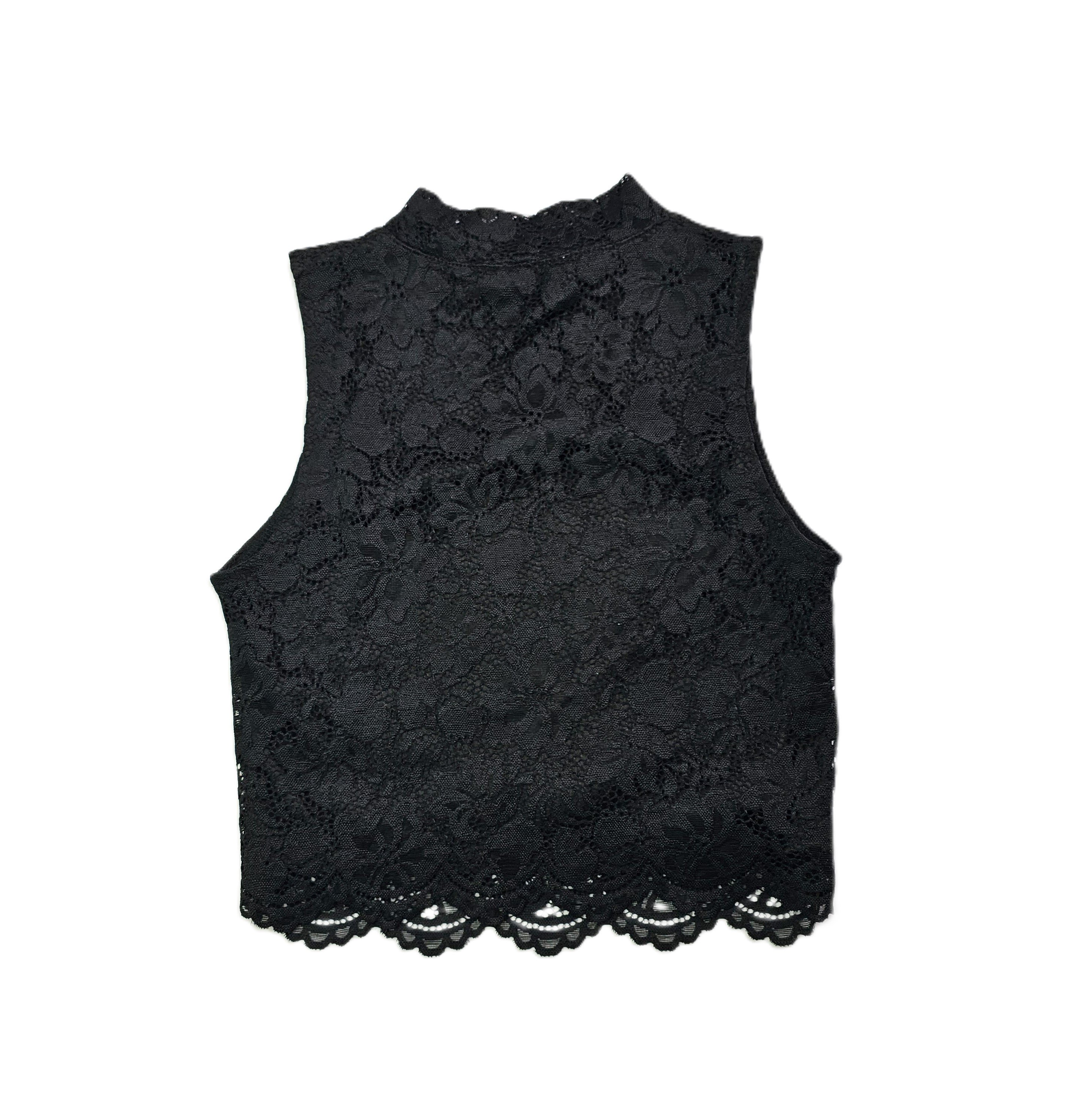 Kanatjere femrash Crop Top Ngjyre e Zeze me Dantelle S.Hand/Crop Top