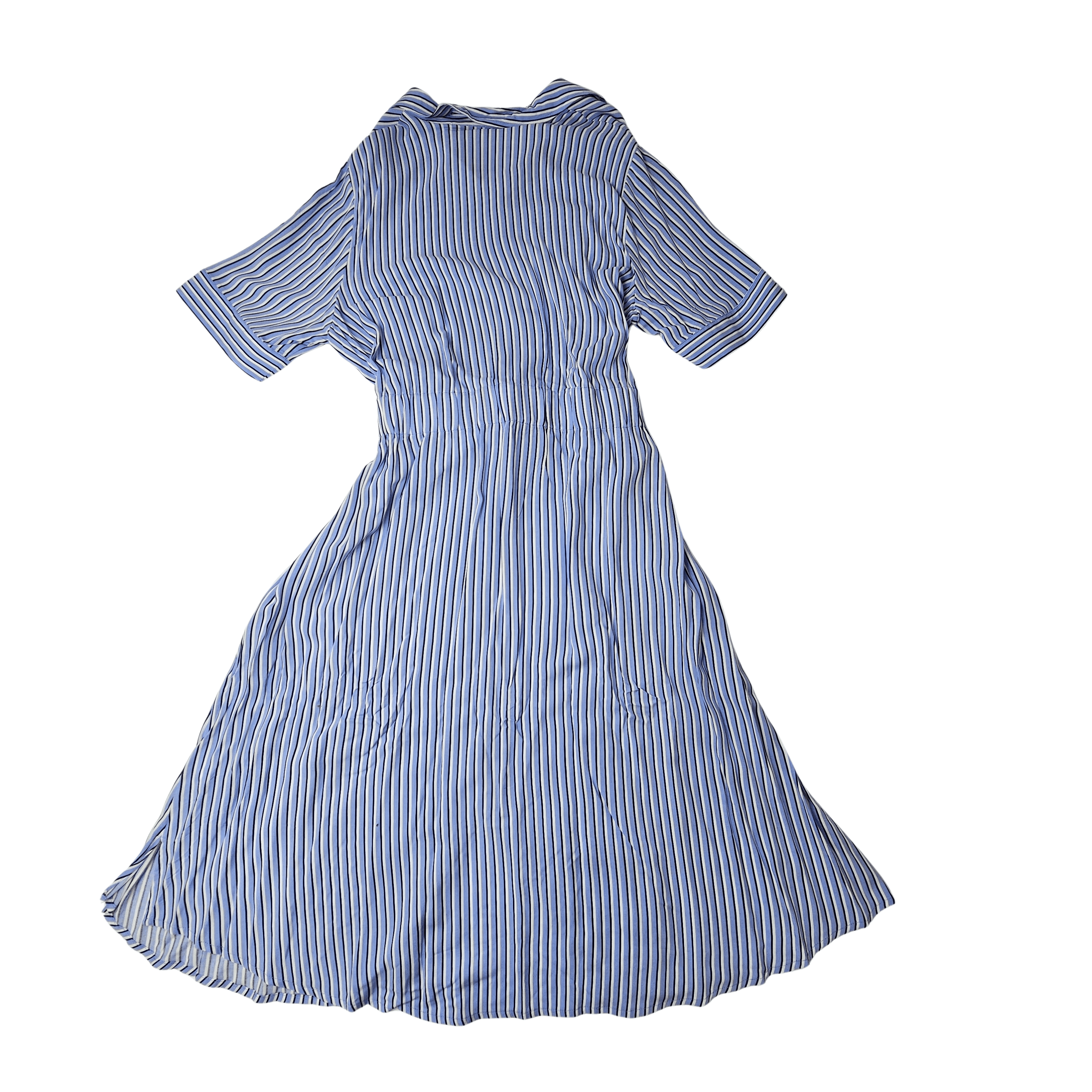 Fustan Femrash Ngjyre Blu me Vija te Zeza e te Bardha S.Hand Womens Dress