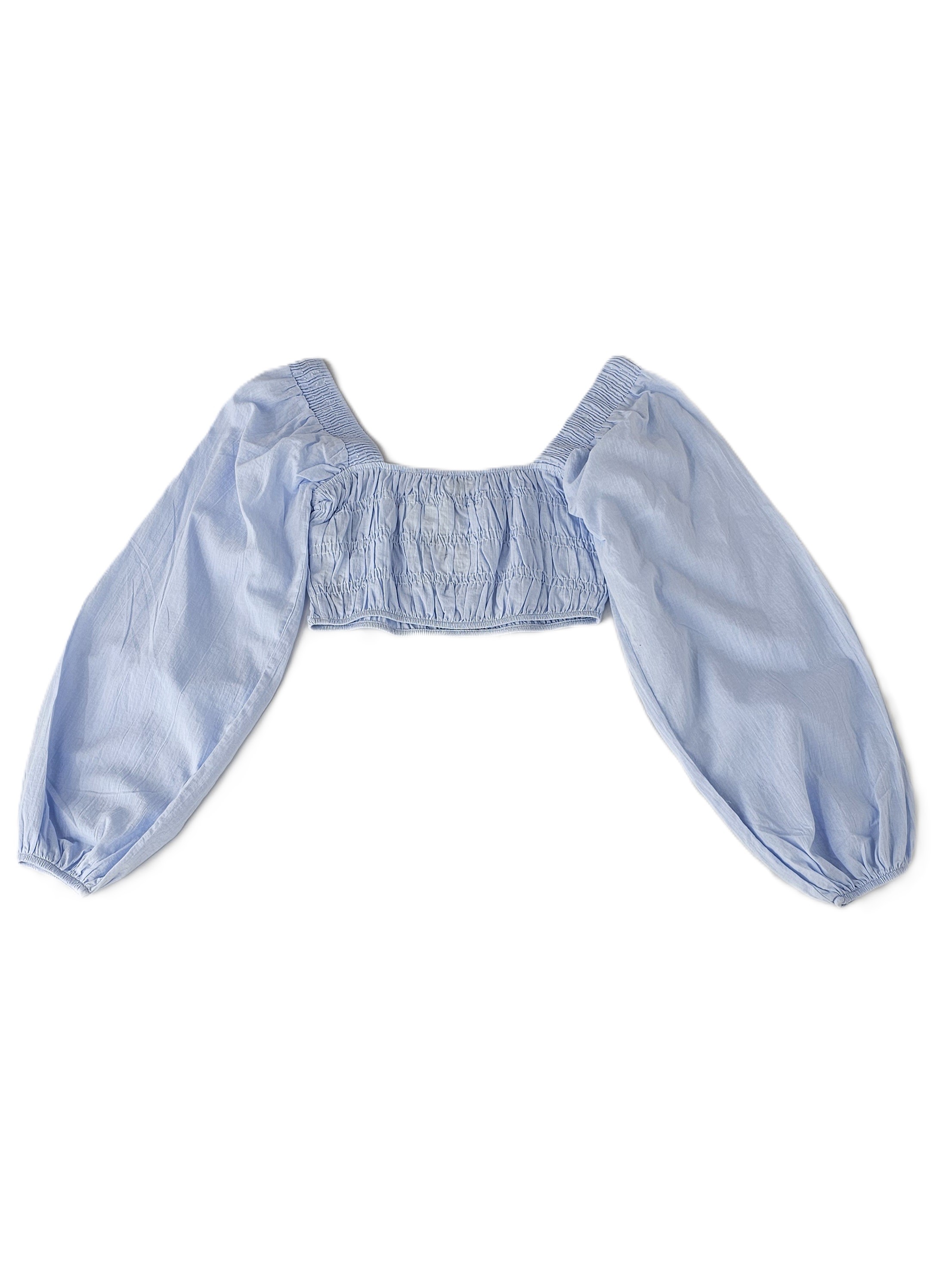 Bluze Bershka Crop Top Babyblue 