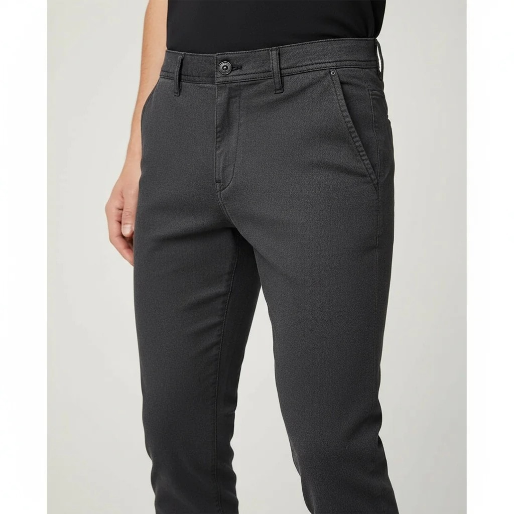 Pantallona Klasike Meshkujsh Ngjyre Gri e Erret Outlet