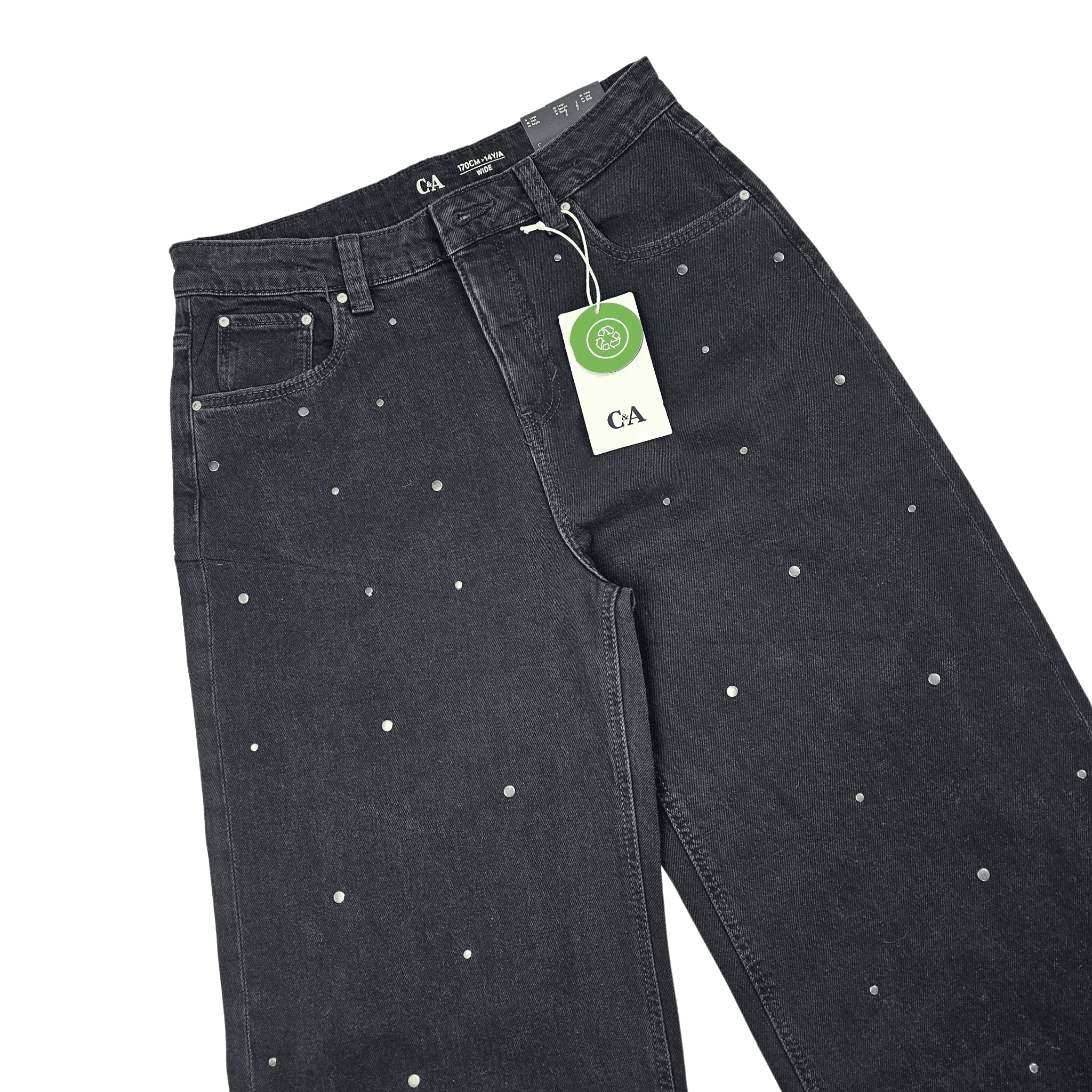 Pantallona Xhins C&A Ngjyre te Zeza me Dizajn Silver Outlet/Jeans