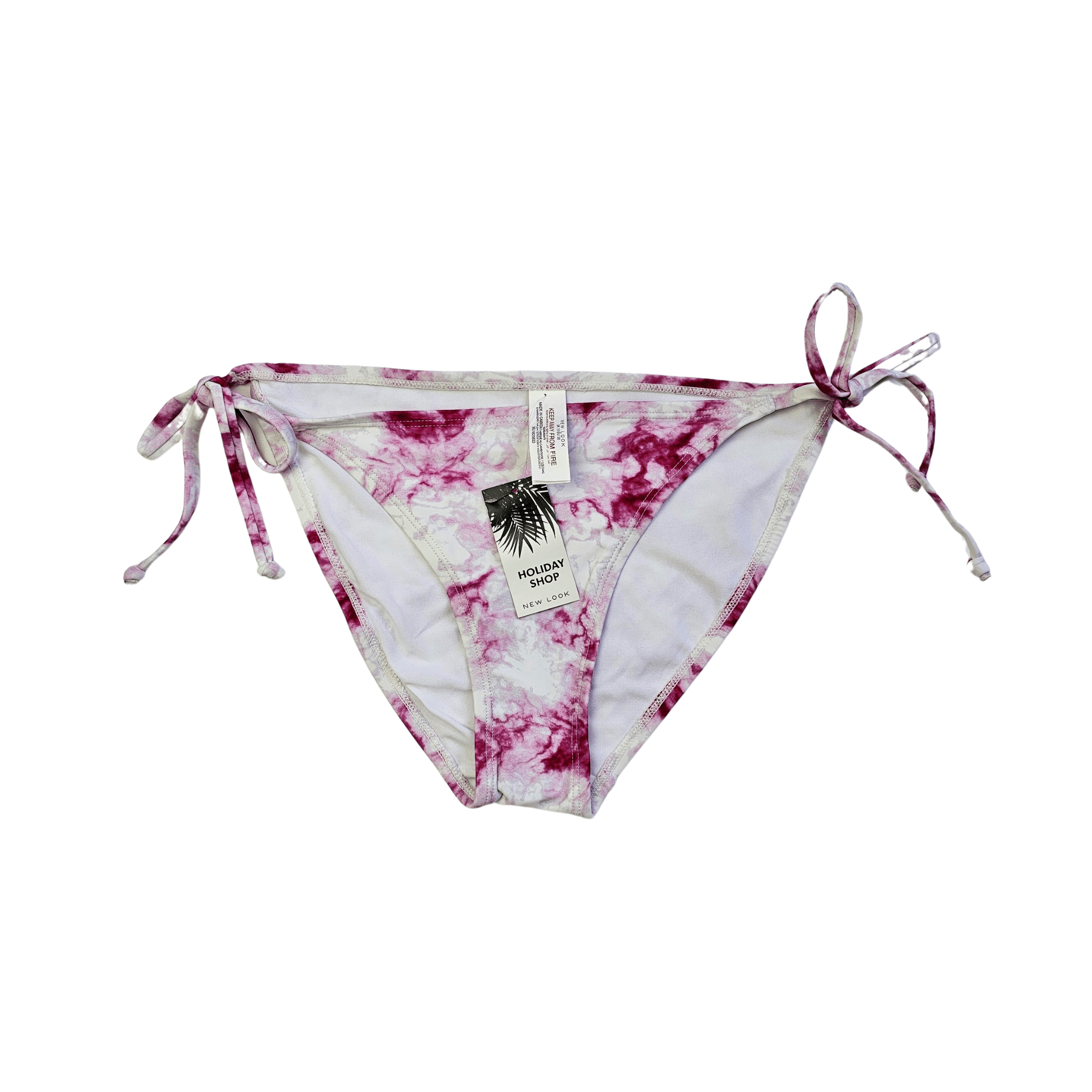 Rroba Banjo Mbathje New Look Ngjyre te Bardha me Dizajn Roze Outlet/Beach Swimwear