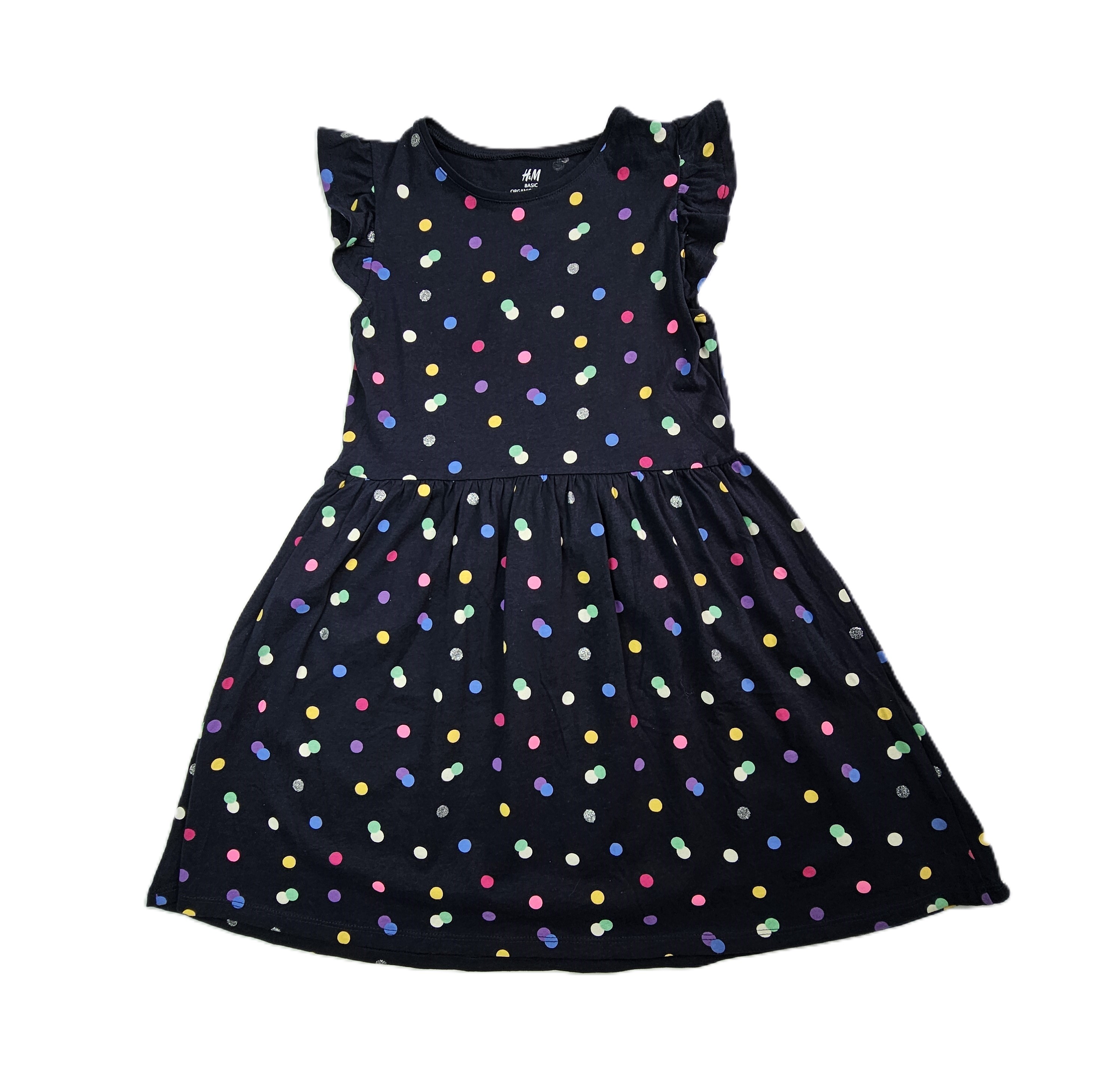 Fustan Femijesh H&M Ngjyre Blu i Erret me Topa Shumengjyresh S.Hand/Dress