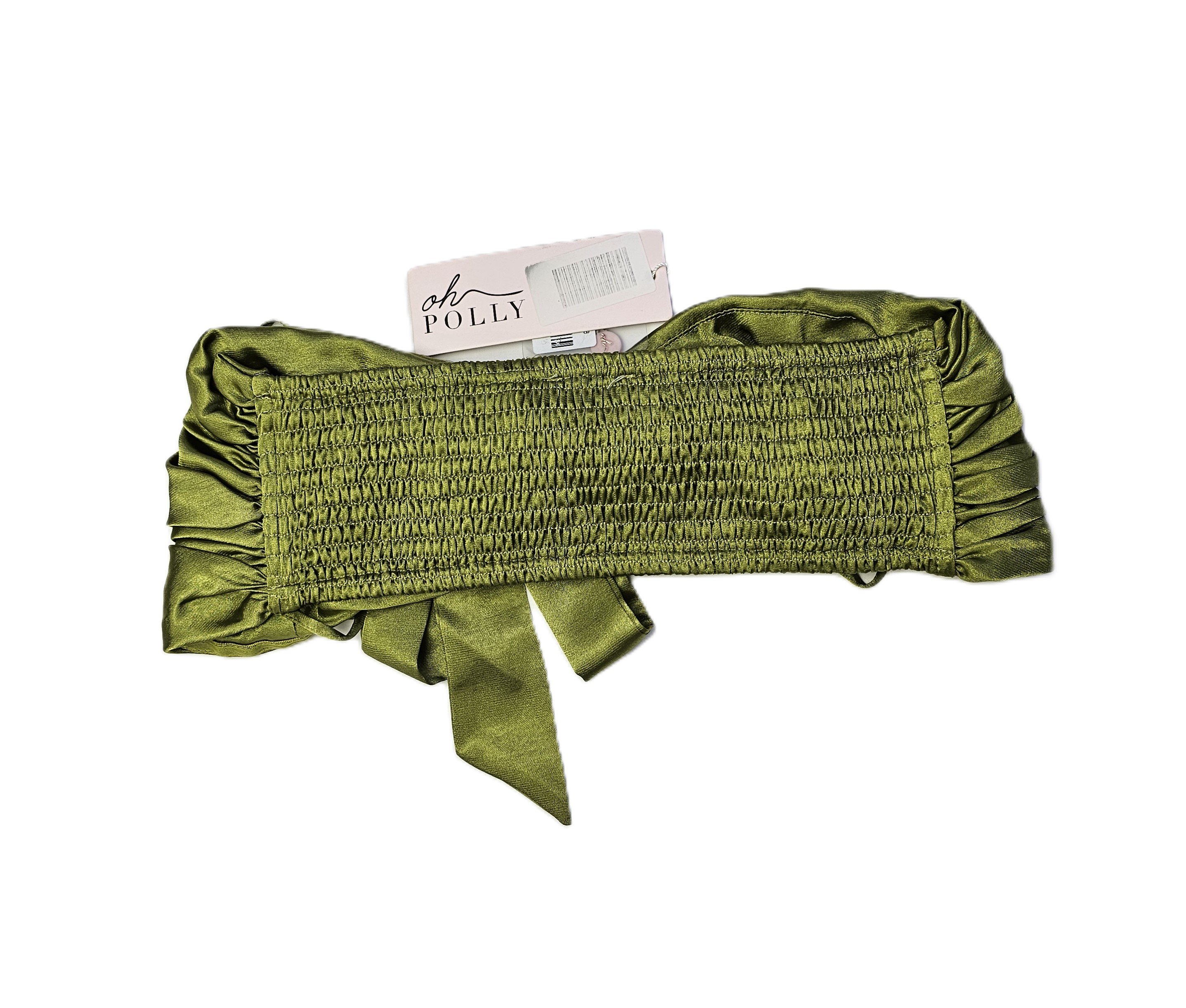 Kanatjere Femrash Oh Polly Saten Ngjyre Jeshile Outlet/Crop Top