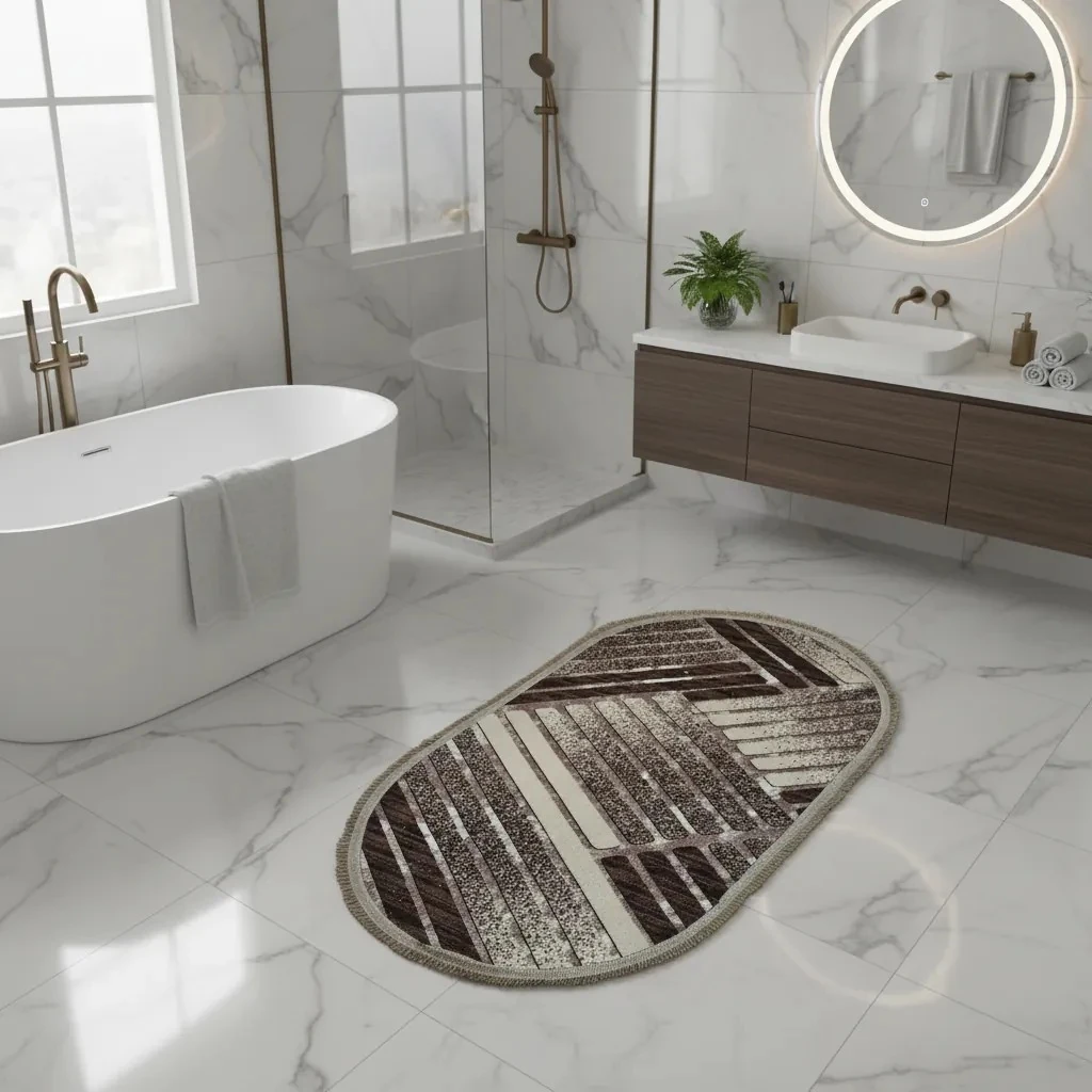 Rrugice me Fije 60x100cm Dizajn Ngjyre Kafe Outlet