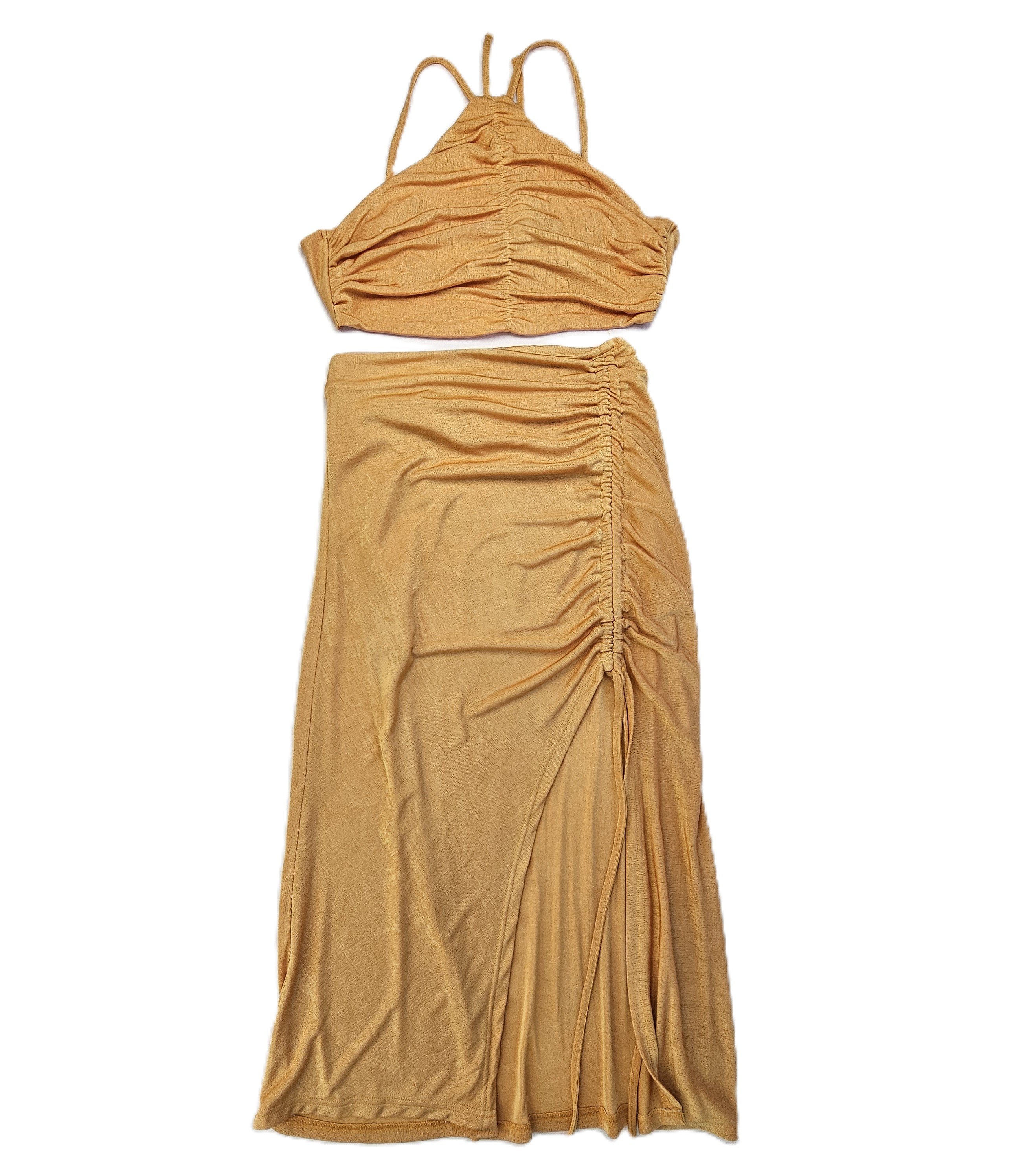 Set Femrash Shein Crop Top dhe Fund Ngjyre Portokalli S.Hand