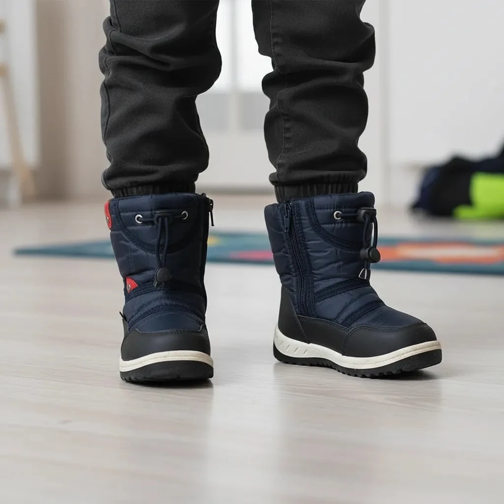 Cizme Femijesh me Push Brenda Ngjyre Blu te Erreta me Dizajn te Kuq S.Hand Children's Boots