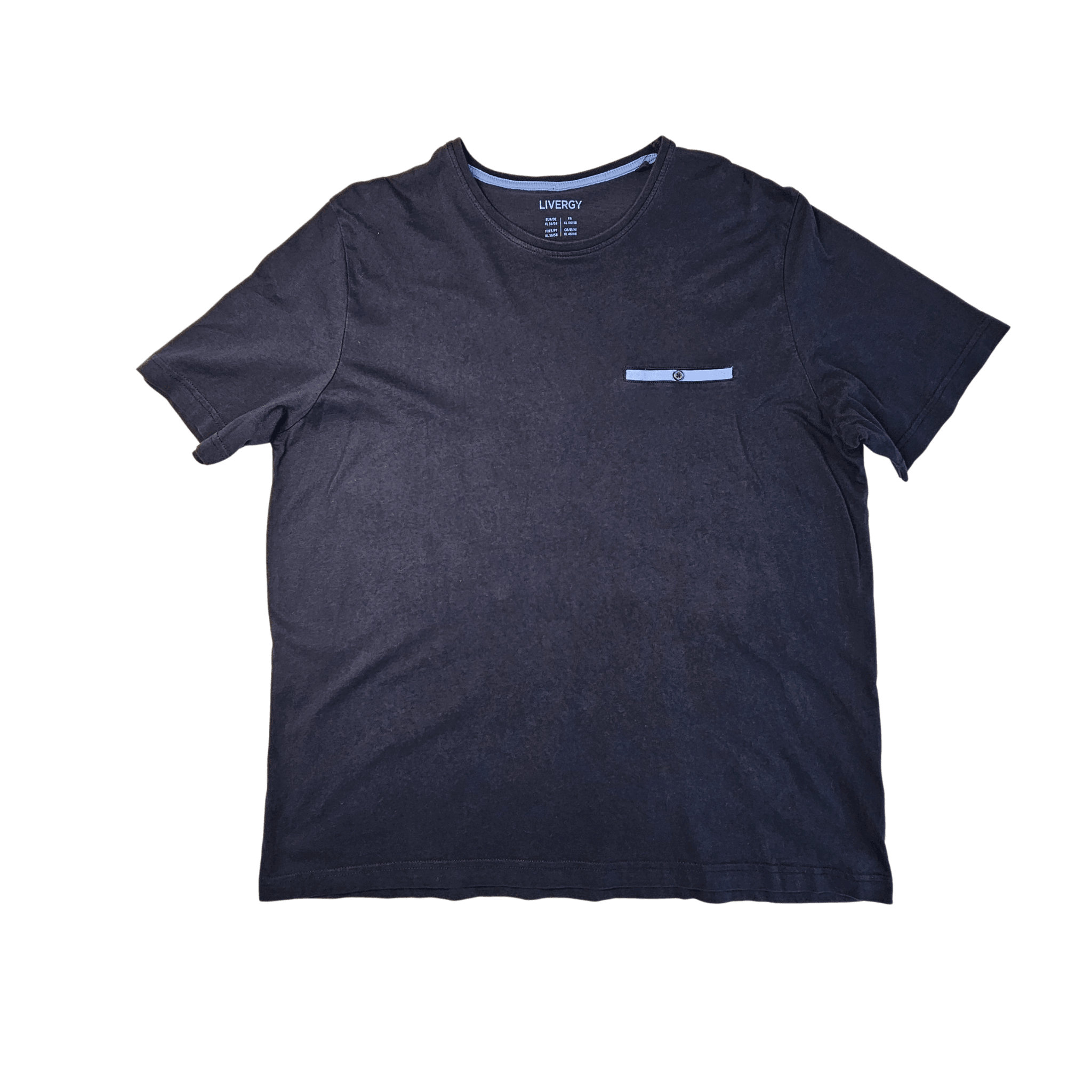 T-Shirt Meshkujsh Ngjyre Blu e Erret S.Hand