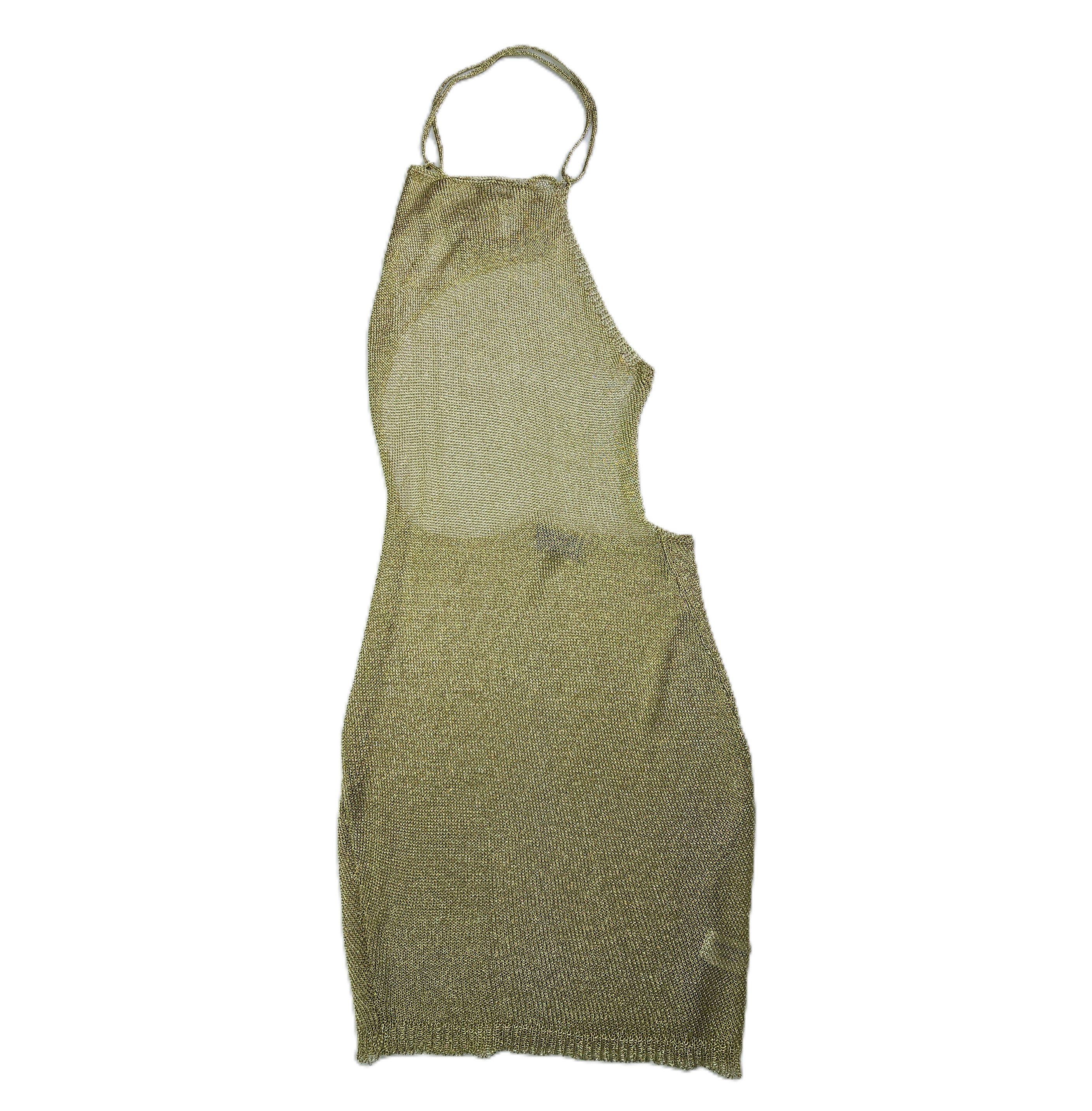 Fustan Plazhi i Tejdukshem  Prettylittlething Ngjyre Gold me Shkelqim S.Hand/Beach Dress