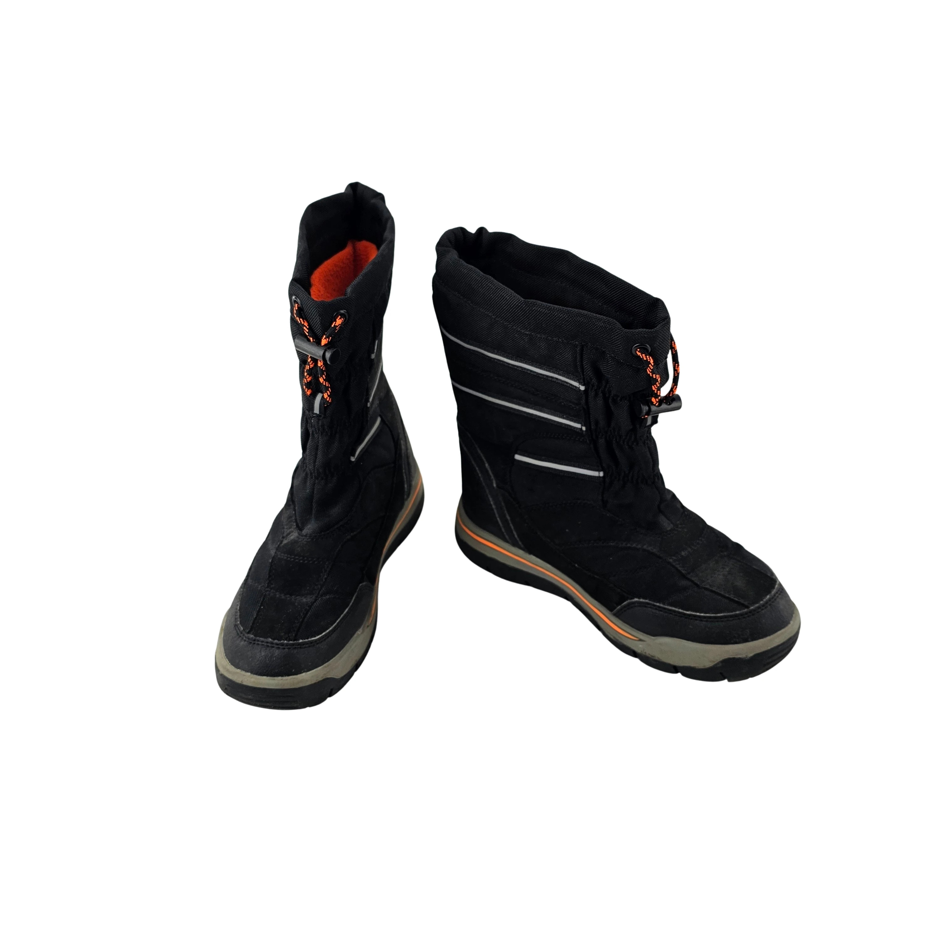 Cizme Femijesh me Push Brenda Ngjyre te Zeza me Vija Gri dhe Portokalli S.Hand Children's Boots